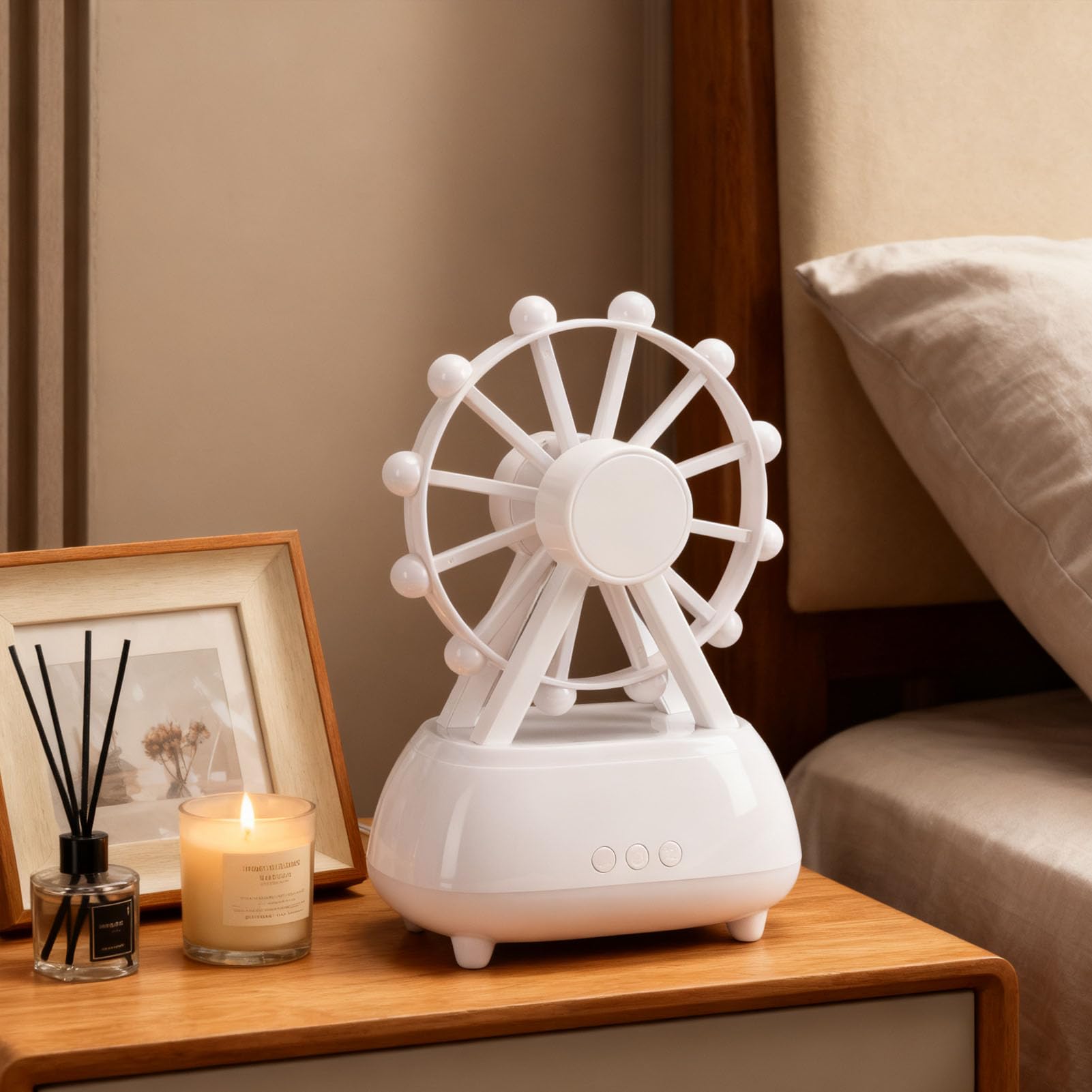 Umidificatore a Nebbia Fredda e Diffusore di Oli Essenziali con Altoparlante Bluetooth per la Camera da Letto di Casa Materiale ABS da 300 Ml di Grande capacità