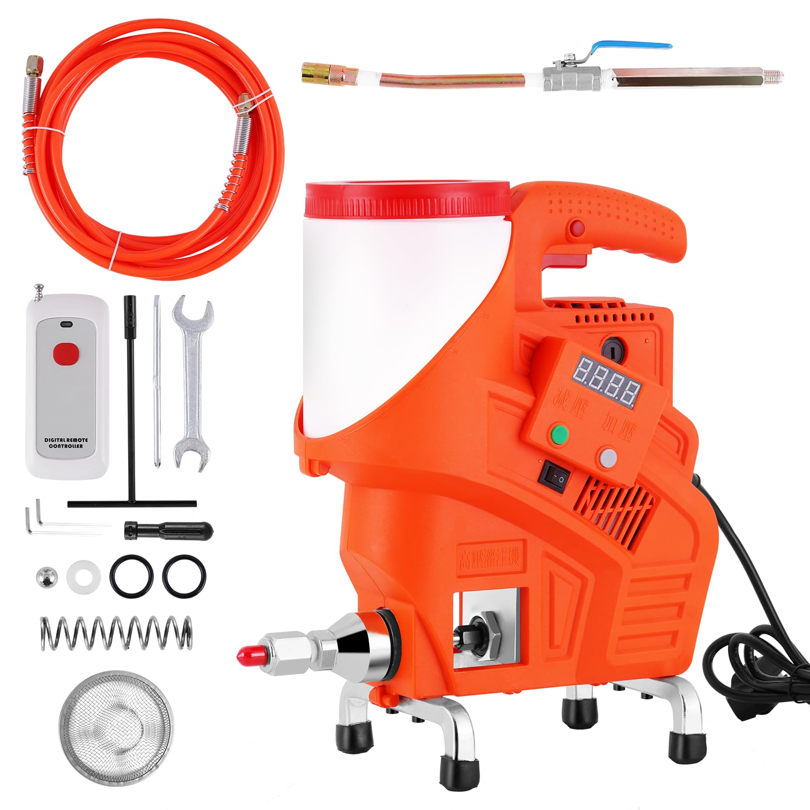 MXBAOHENG Macchina per Pompa ad iniezione per stuccatura 980W Macchina per stuccatura ad Alta Pressione Macchina per iniezione epossidica con Telecomando per Riparazione di Crepe nel Calcestruzzo