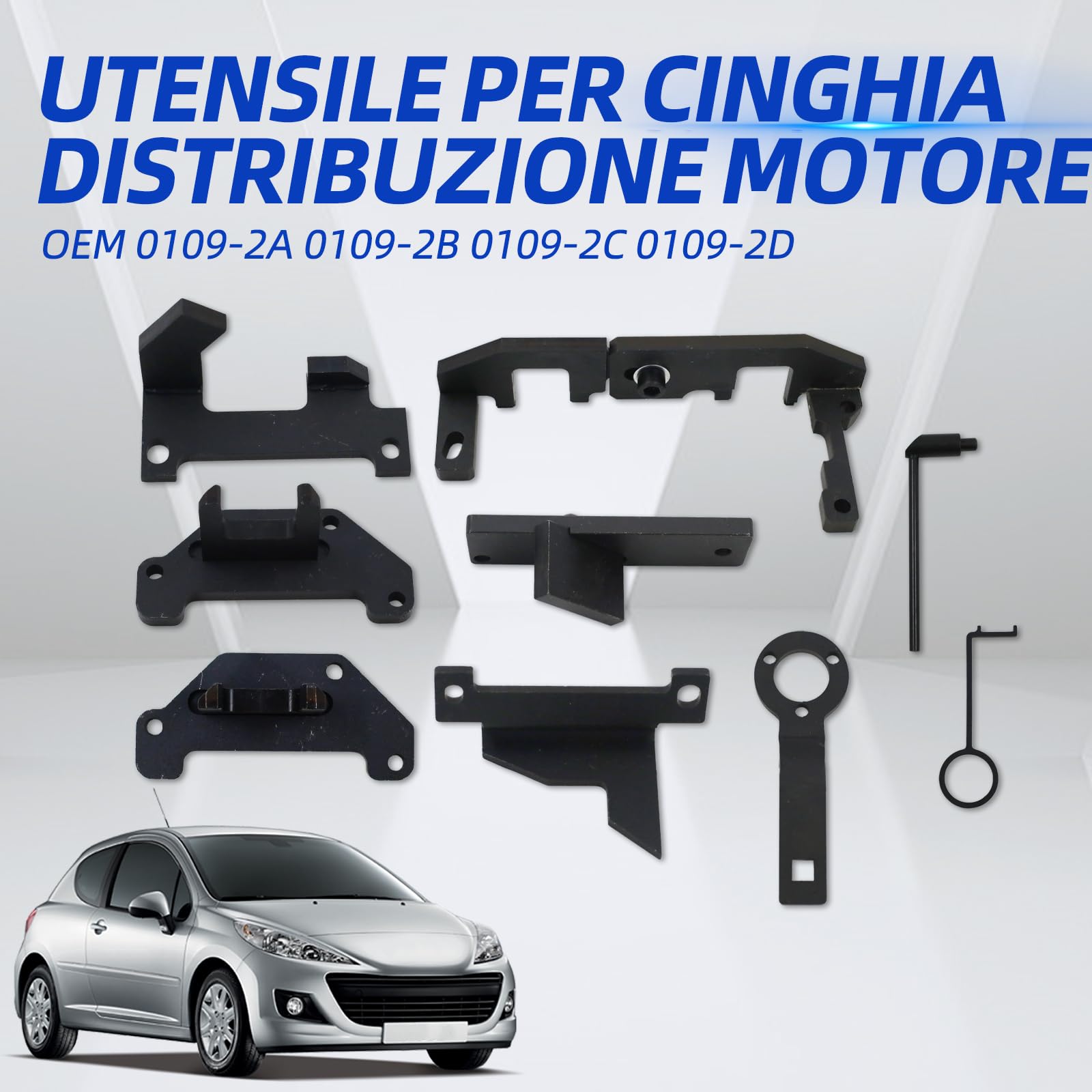 Set di attrezzi di regolazione del motore, cinghia dentata per motori a benzina 1.0 e 1.2 VTi, adatto per Citroën, Peugeot, Opel, Toyota, PSA EB0 (ZMZ), EB2 (HMZ), OEM 0109-2A 0109-2B