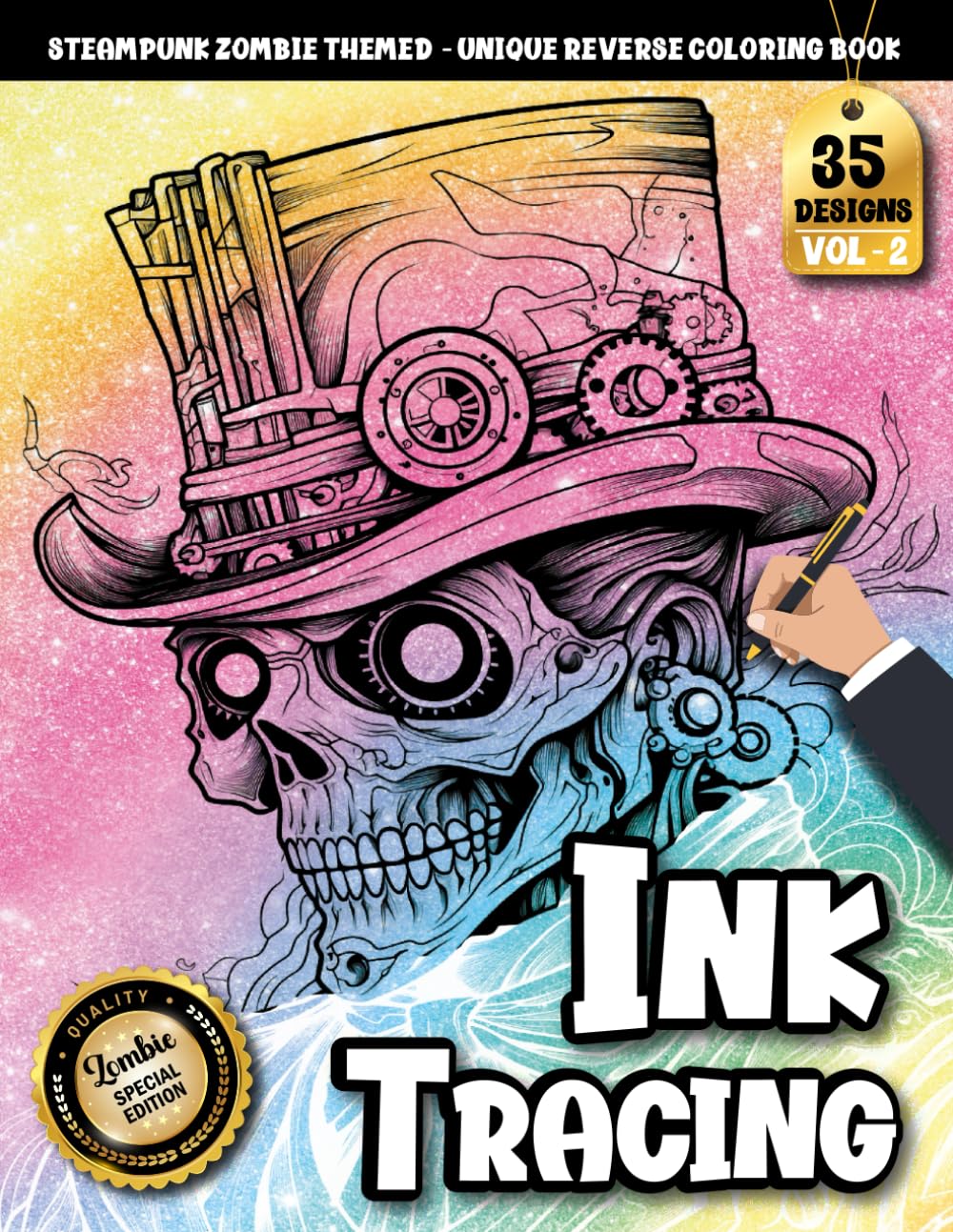 Ink Tracing Book For Adults: A Steampunk Zombie Tracing and reverse Coloring Book for Adults with Intricate Gears, Gothic Art, and Line Designs (Steampunk Zombie Tracing Series)