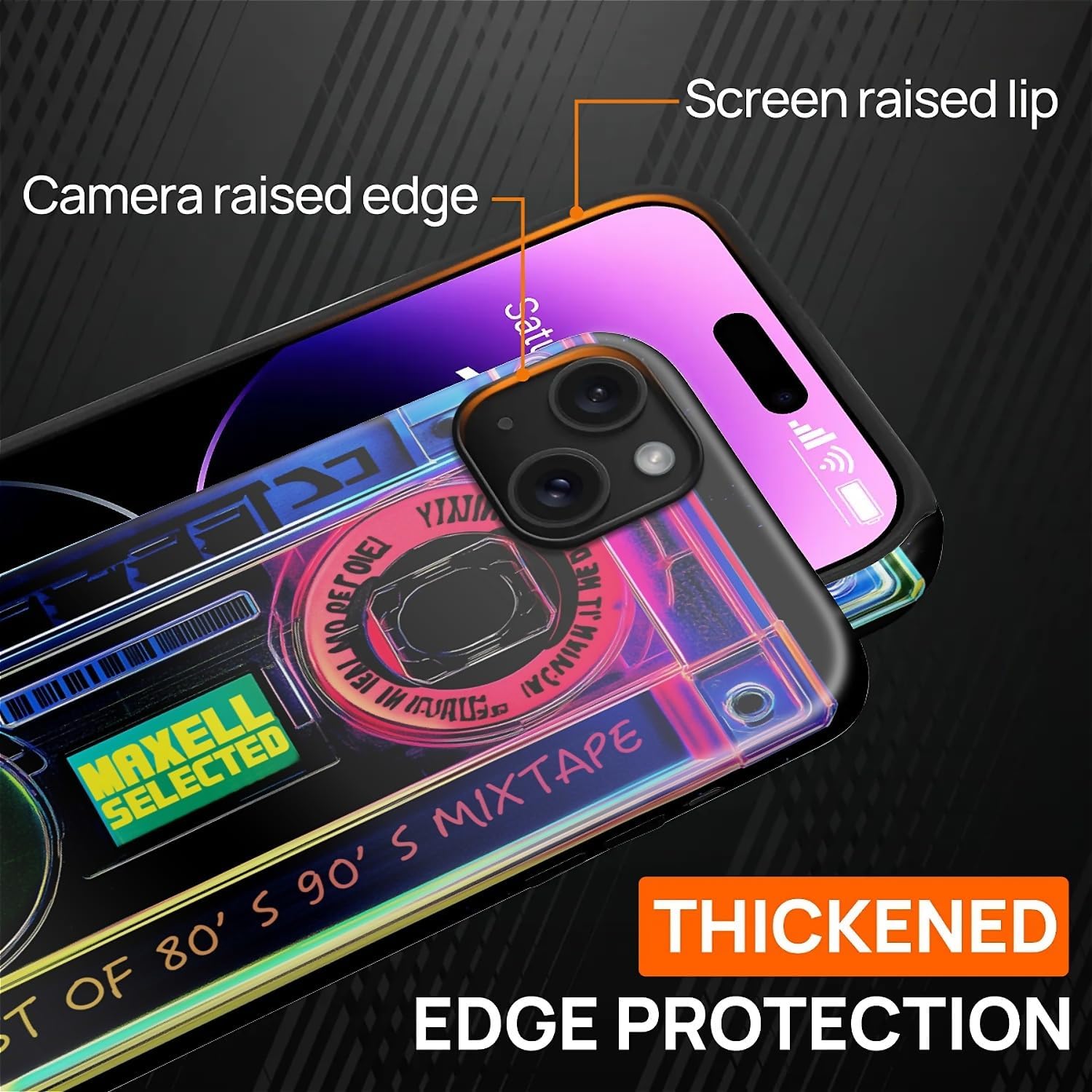 Case Compatible with iPhone 13/14 [Compatible with MagSafe] Hybrid 2-Layer Hard Shell Protection Case, Shockproof Protective Magnetic Cover for iPhone 13/14, Trendy Retro Cassette Tape
