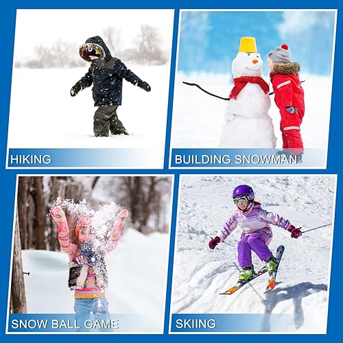 Miniatura 6 de Guantes de nieve para niños, impermeables, aislados, guantes de invierno para esquí, guantes de nieve para niños y niñas de 7 a 10 años