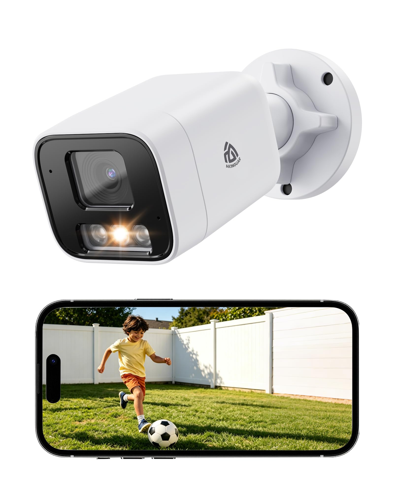 4K 8MP UHD Caméra IP PoE Extérieure avec Carte Mémoire de 32 Go