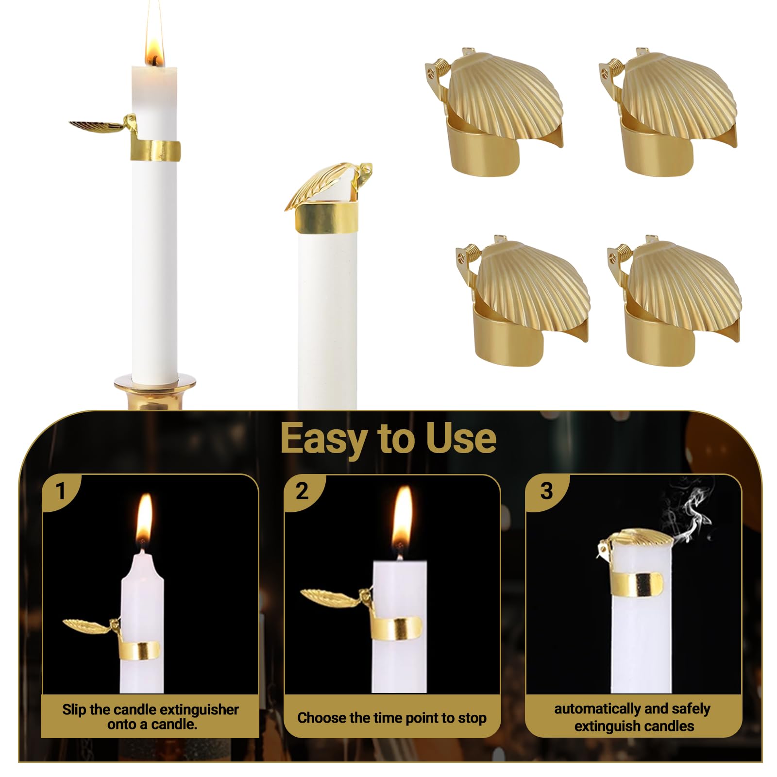 ZJchao Éteignoir De Bougie, Accessoires De Bougie 4 Pièces, Motif