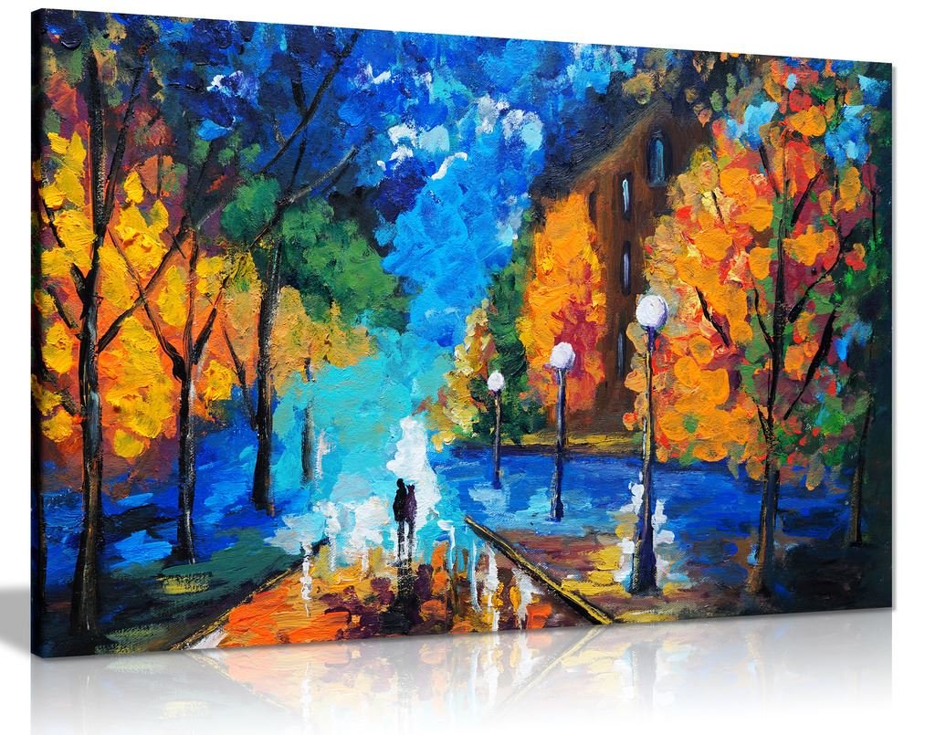 Panther Print Modern Colourful Oil Painting Dating Tonight Canvas Wall Art Picture Print (36X24)