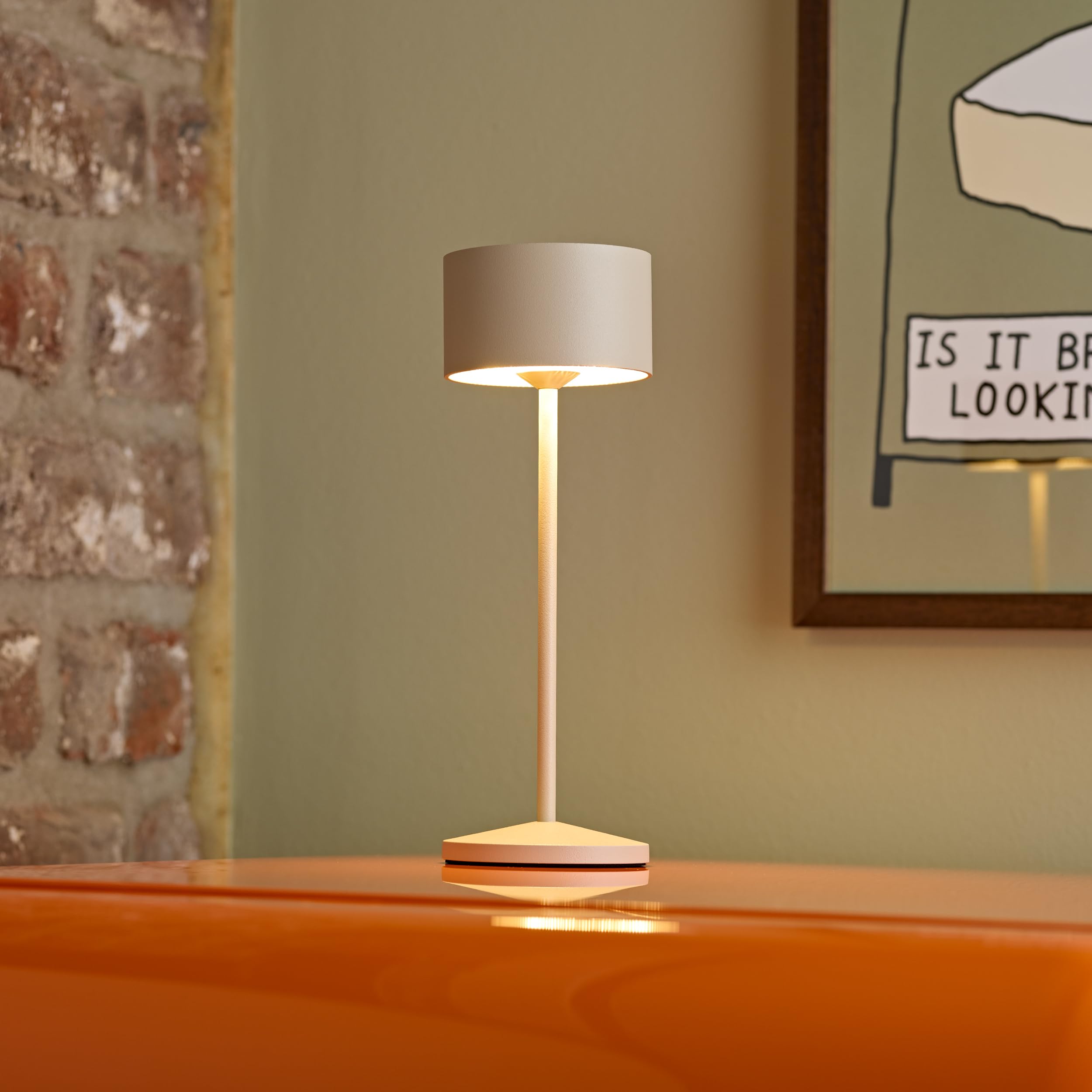 SIGOR Veluna 3er-Set dünenbeige inkl. Ladestation - LED Akku-Tischlampe dimmbar & kabellos mit FlexMood (2200K/2700K), bis 12h Leuchtdauer, USB-C Ladefunktion, IP44 Outdoor & Indoor