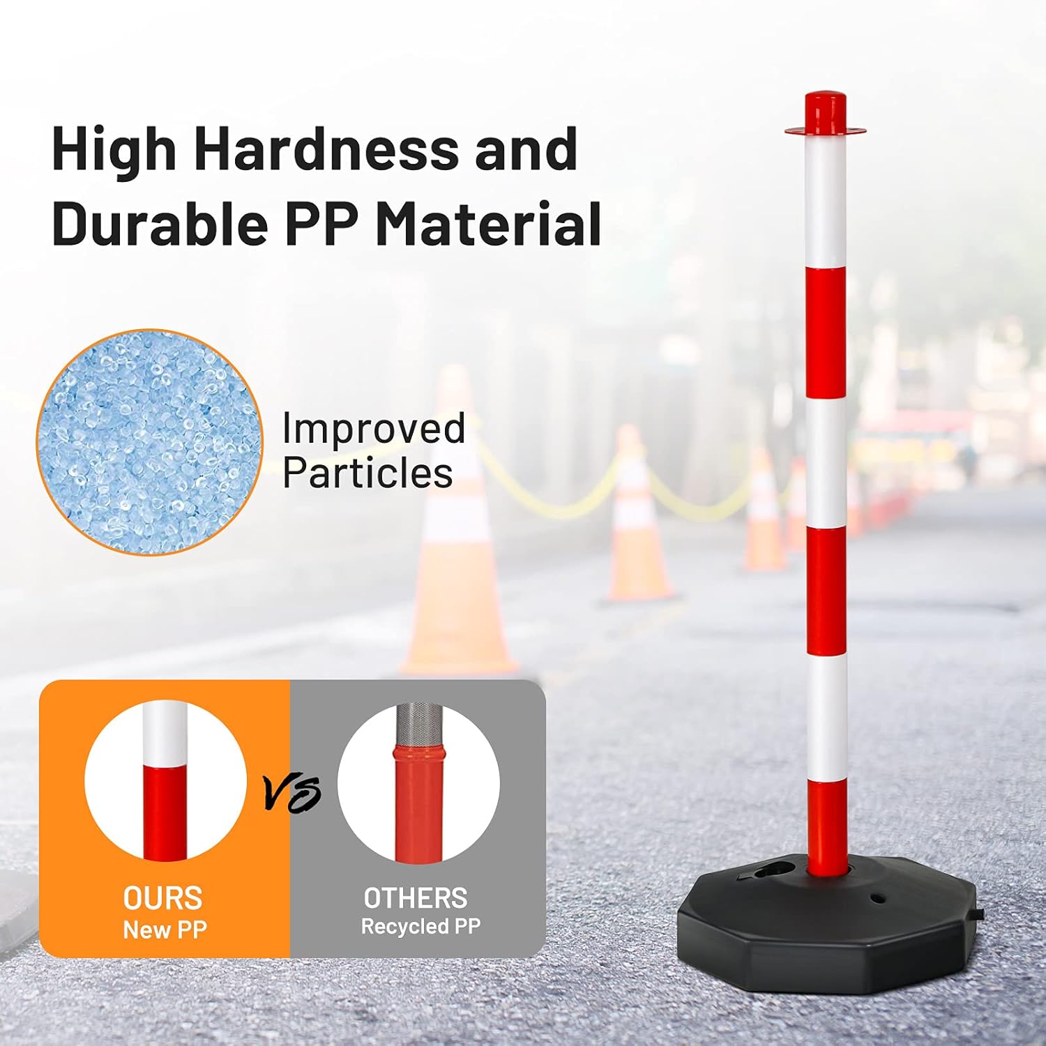 Plastic Street Stanchions Construction Cone Parking Post Traffic Cones