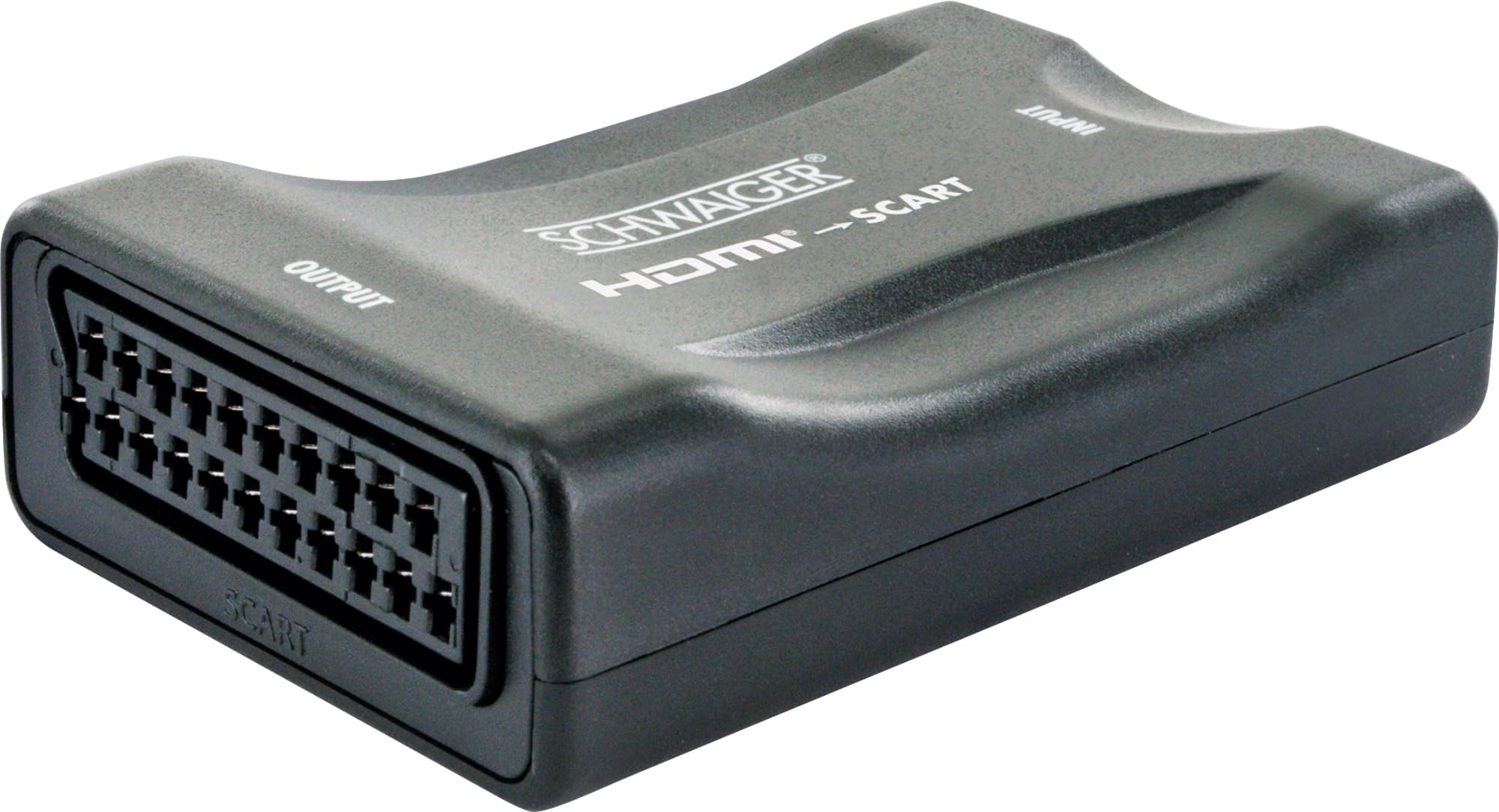 SCHWAIGER 715910 Adaptateur HDMI vers péritel Convertisseur numérique vers analogique pour enregistreur vidéo PS2/Xbox/SNES/N64/VHS/VCR, DVD, prend en charge PAL/NTSC/MHL