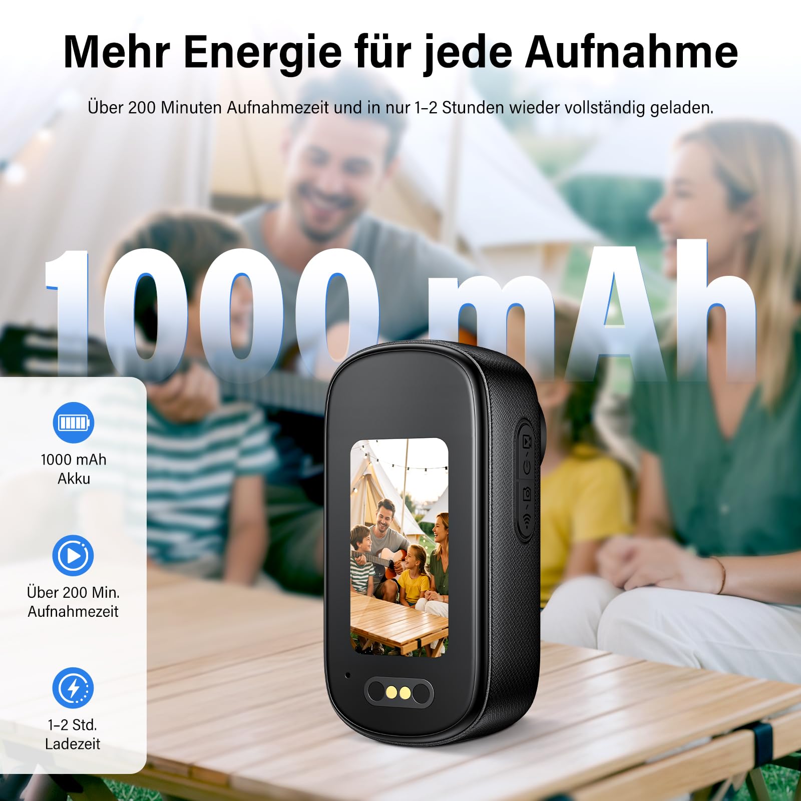 4K Bodycam Action Cam mit 64GB Karte, 6-Achsen EIS Stabilisierung | Mini Kamera HDR, 145° Weitwinkel, WiFi APP, Magnetische Mini Action Cam für POV Aufnahmen, Motorrad, Fahrrad und Reisen