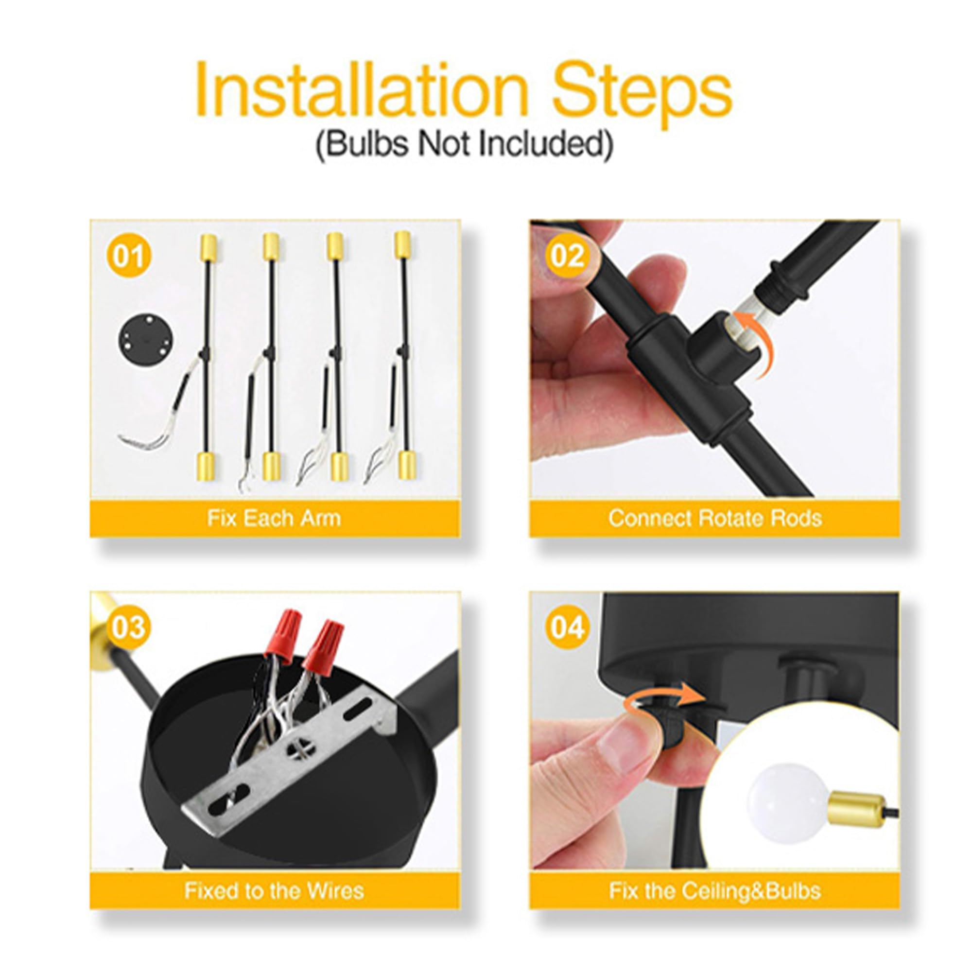 YHTlaeh Lampadario Soffitto Industrial Forma DIY Plafoniera E27 Moderno Lampada da Soffitto in Ferro Vintage per Camera da letto Soggiorno Cucina Corridoio (Nero+Oro, 8T)