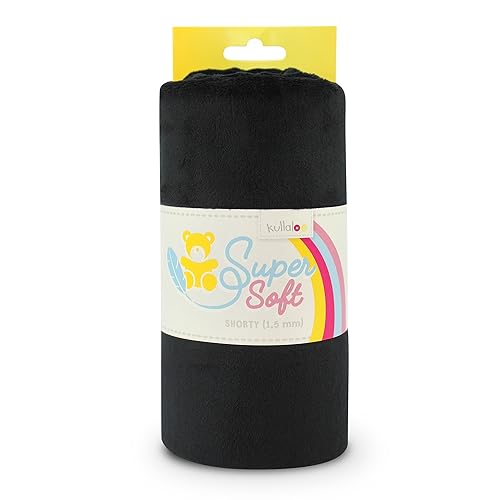 kullaloo Plush Fabric | Solid Black Minky Fabric for Sewing | Super Soft Cuddle Material | 39.5x29.5" | Plushies, Baby Blankets, Pillows, Dog Beds, Cat Beds, Beanies, Baby Accessories, Apparel & More