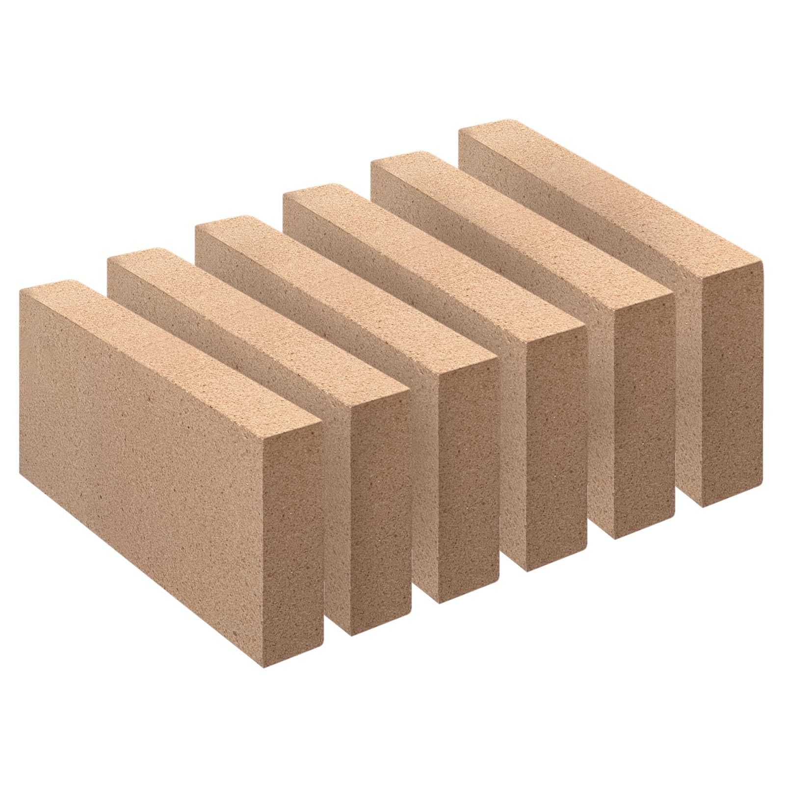 Ladrillos refractarios, ladrillos refractarios para estufa de leña, tamaño 9 x 4-1/2 x 1-1/4 pulgadas, paquete de 6, ladrillos refractarios aislantes, ladrillos refractarios de arcilla de 1.25