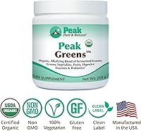 Vista 4 de Peak Pure & Natural Peak Greens apoya el equilibrio del pH y la alcalinidad Polvo de bebida verde superalimento Mezcla de hierba fermentada