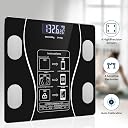Leosportz BMI Weight Machine - Intelligent Body Fat Weight Analyzer | USB Smart Weight Scale for Bathroom Weight | 18 Metrics Android IOS App Sync (Black) gallery image
