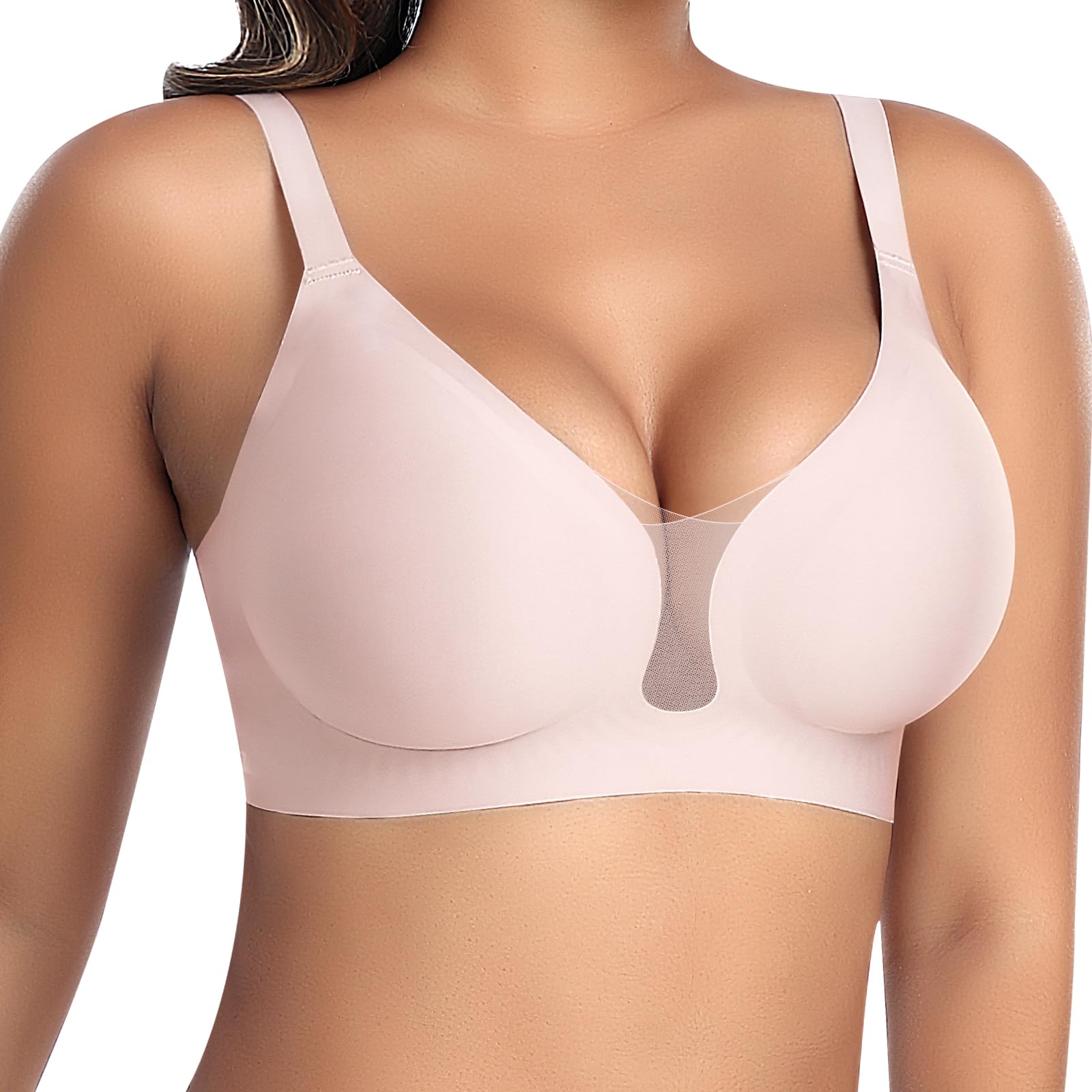 Damen BH Ohne Bügel Nahtloser Glatter Weicher BH Bequemer T-Shirt Soft Bra