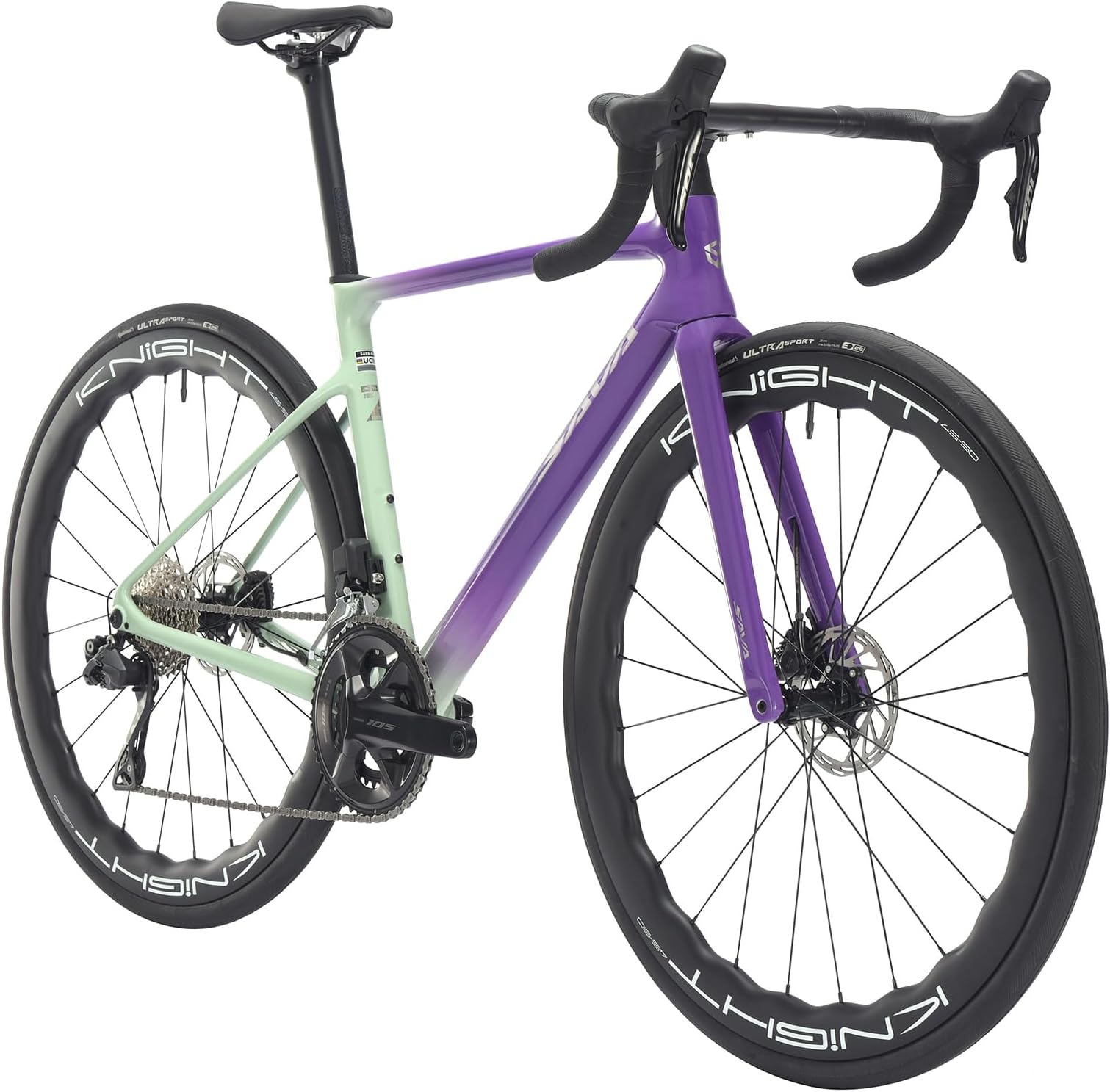 SAVADECK Carbon Fibre Road Bike, Hydraulic Oil Disc Bike with Carbon Fibre Frame and Wheelset, Lightweight Racing Bicycle with R7120 24S Shift Set for Adults