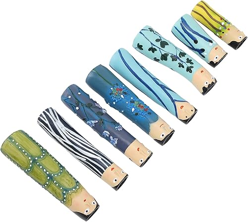 Miniatura 8 de Jarrón familiar pintado, romántico, artístico, lindo juego de decoración para mesa, ventana, estante de 8 piezas, floreros familiares de primavera,