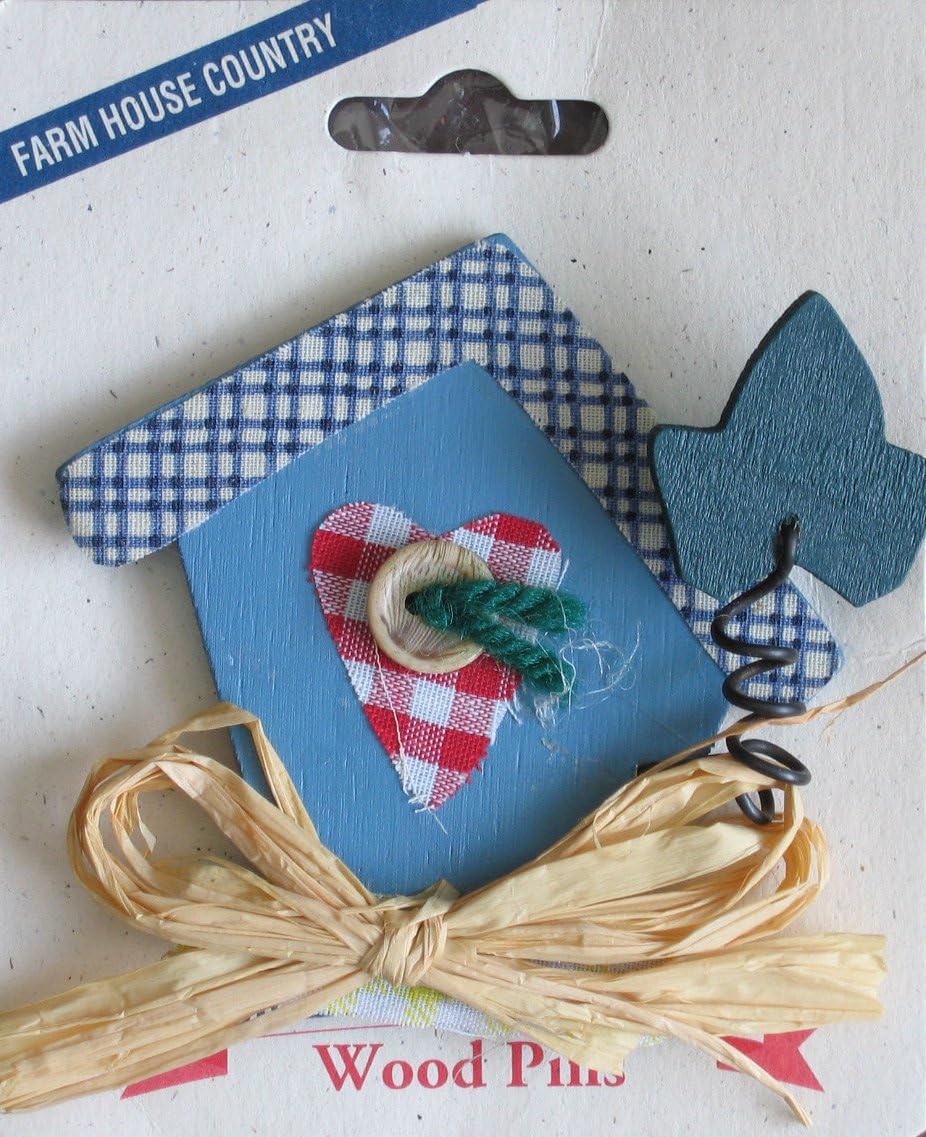 Westrim Farm House Country DECORATIVE Wood BIRDHOUSE Pin (Bird House Shape PIN)
