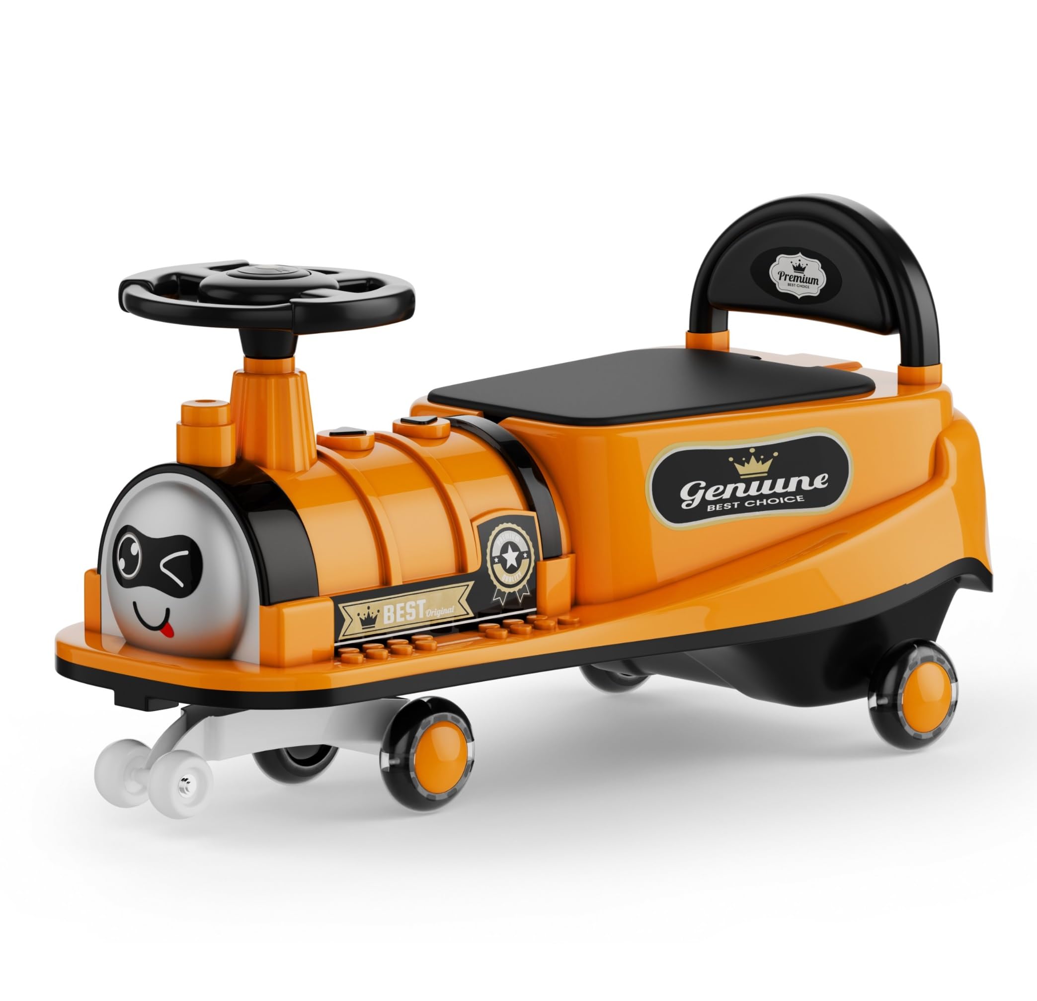 kidsROAR Panda Car For Kids Train Shape - Push Car Magic Swing Fun Musical Rider With Lighting Silicone Wheels, Music, And Lights - Perfect For Ages 1 To 5 Years & Up | 100Kg Capacity, Orange (B0BN35FXFF) Amazon Price History, Amazon Price Tracker