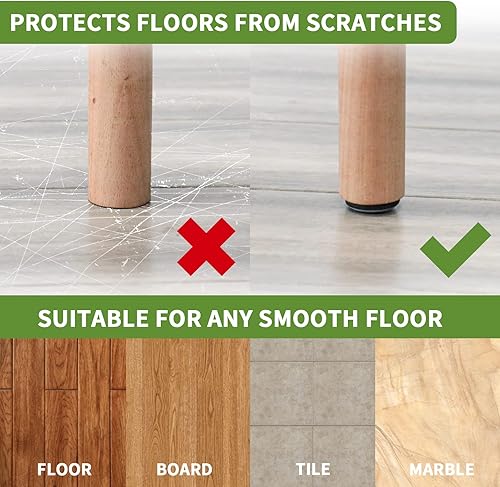 Miniatura 4 de Protectores de suelo para patas de silla, deslizadores de muebles de 1 pulgada, protectores de suelo para sillas