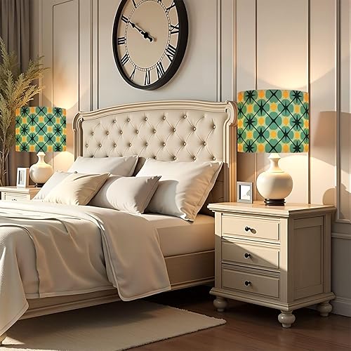 Miniatura 3 de Lamp Shades Set of 2 Mid Century Vintage 1950s Modern Retro Atomic Geometric Lattice Star Drum Lamp Shades for Floor Lamp Table Lamp Lampshade