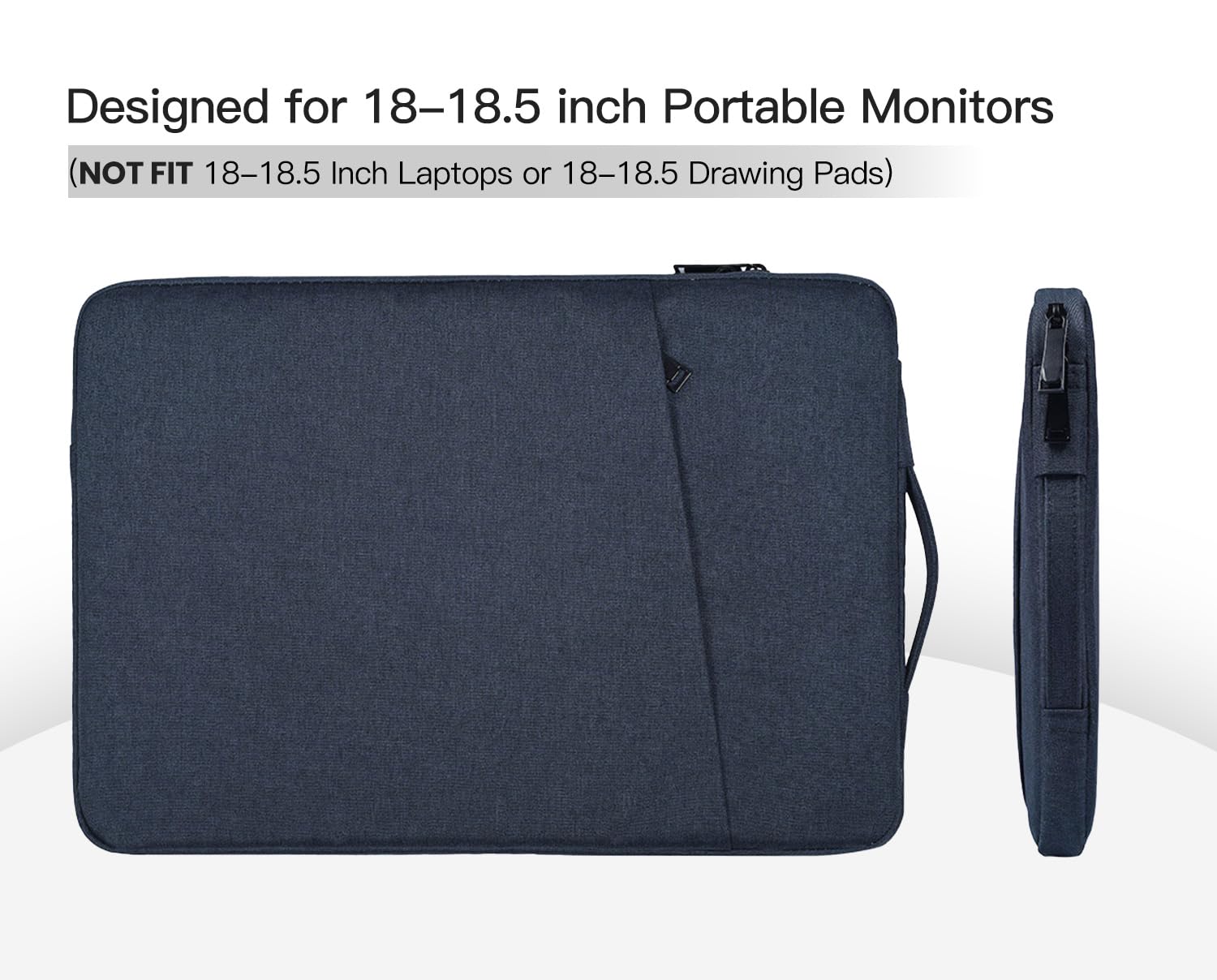 Custodia per monitor portatile da 47,5 cm, 45,7 cm, compatibile con la maggior parte dei monitor portatili da 18,5 pollici, con tasca, blu navy (44,7 x 30,5 cm)