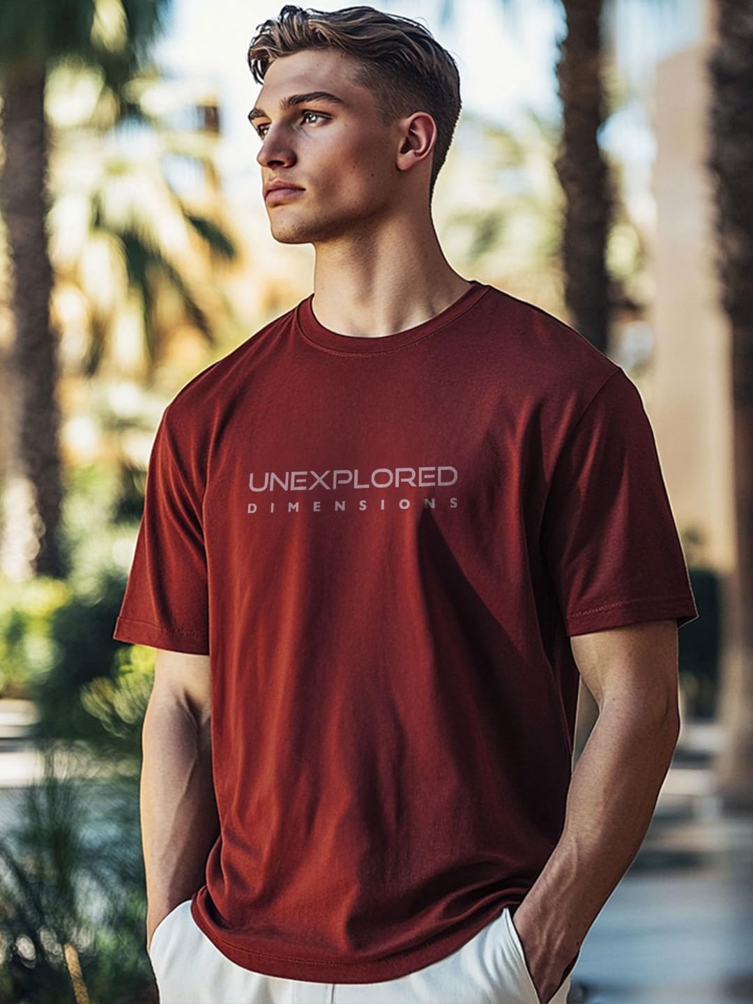 NOBERO Camiseta de corte regular con estampado gráfico para hombre