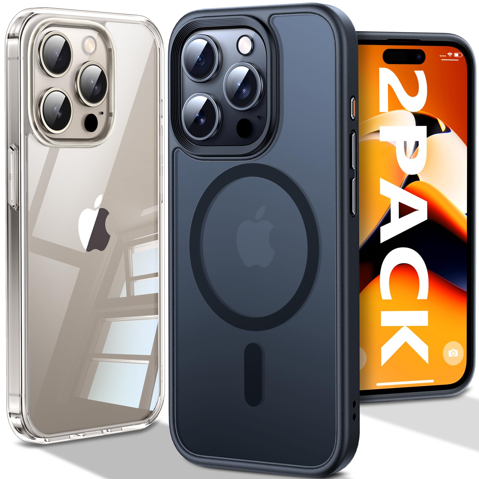 TORRAS Funda magnética Ostand para iPhone 15 Pro Max, prueba de caídas