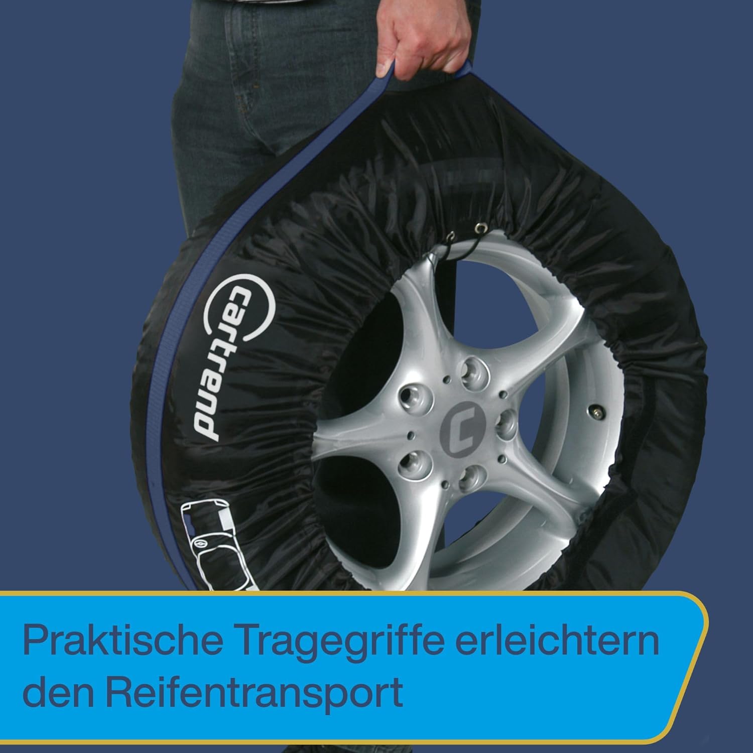 CARTREND Tyre Bag 4 Piece, Schwarz-rot, Automotive Tyre Bags