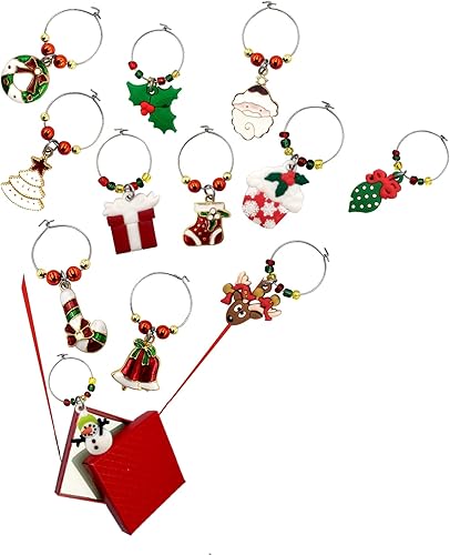 Miniatura 2 de Abalorios de copa de vino de Navidad suministros de decoración ideales para fiestas de cata de vinos