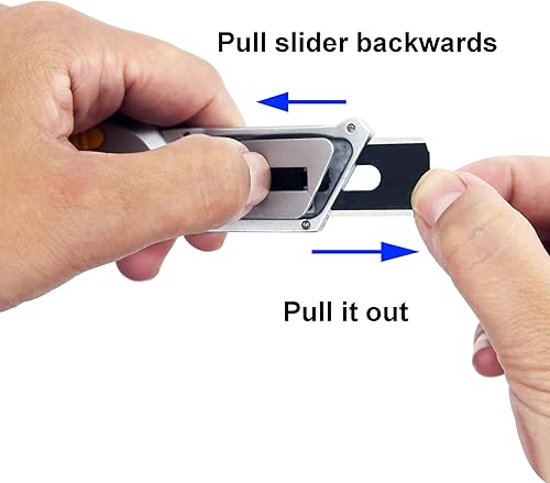 Miniatura 6 de XW Cuchillo plegable para alfombra, navaja resistente con tapa protectora, 5 cuchillas adicionales incluidas