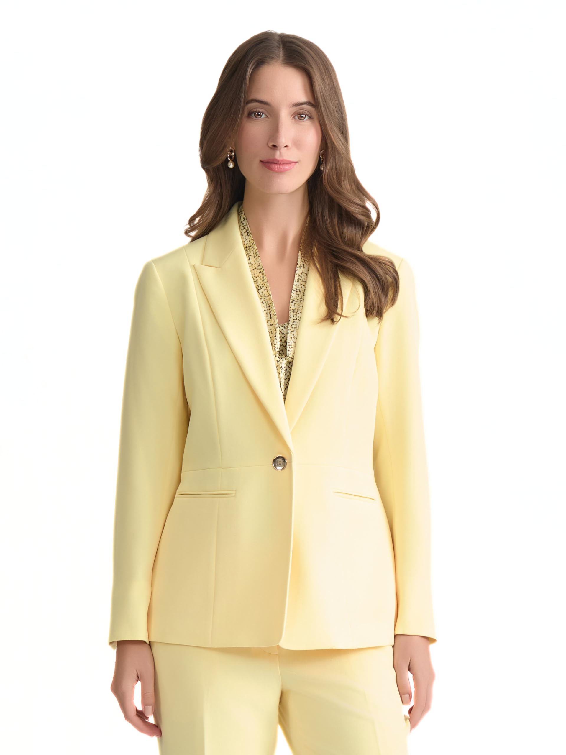 Kasper Women's Peak Lapel One-Button Peplum Blazer