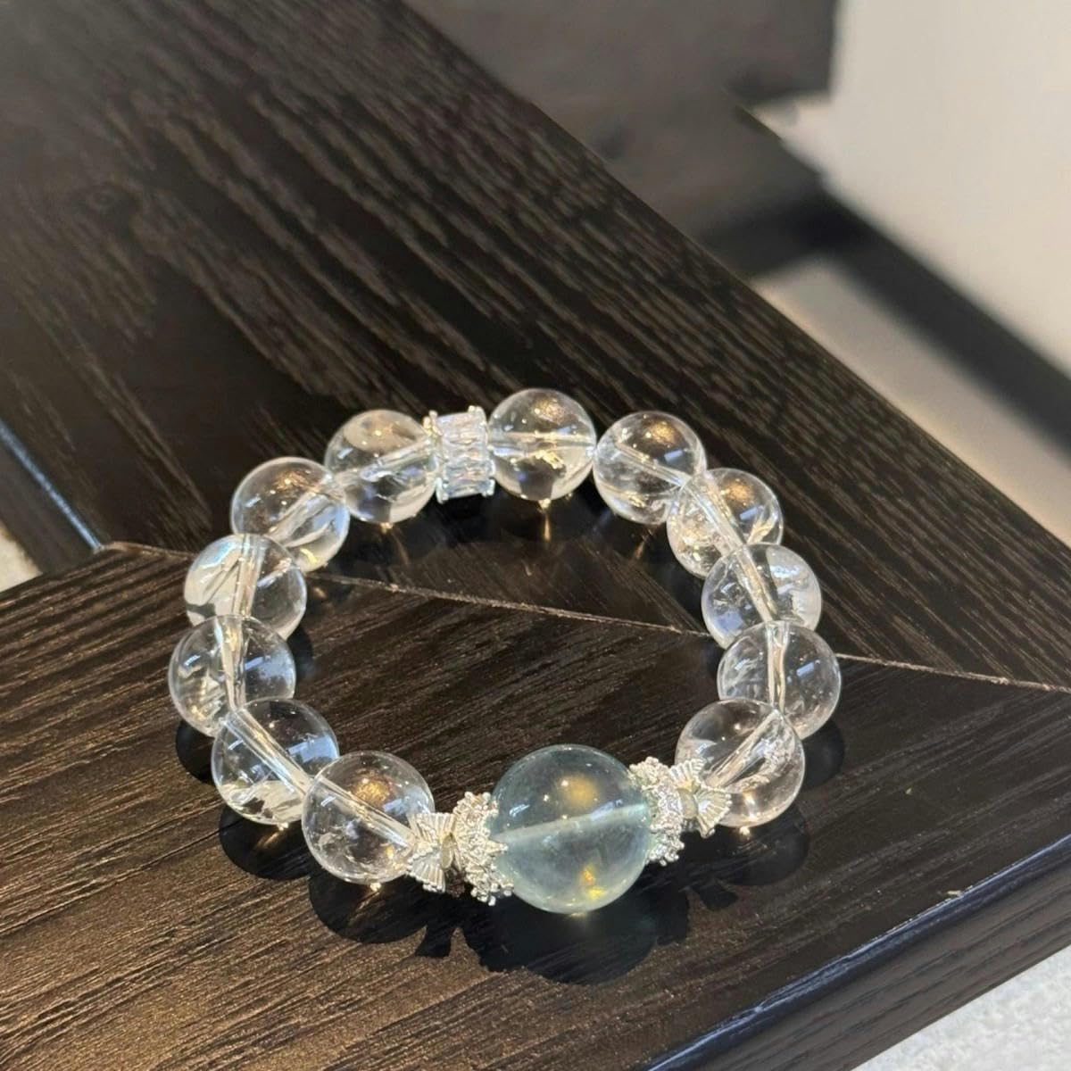 Bracciale Elastico Cristalli Bracciale In Cristallo Di Acquamarina Naturale Bianco Un Regalo Per La Tua Fidanzata 10mm