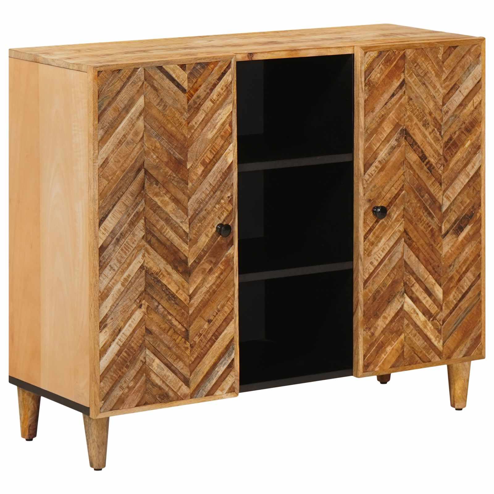 Mueble de madera maciza de mango con elegantes botones de latón y 2 puertas 8