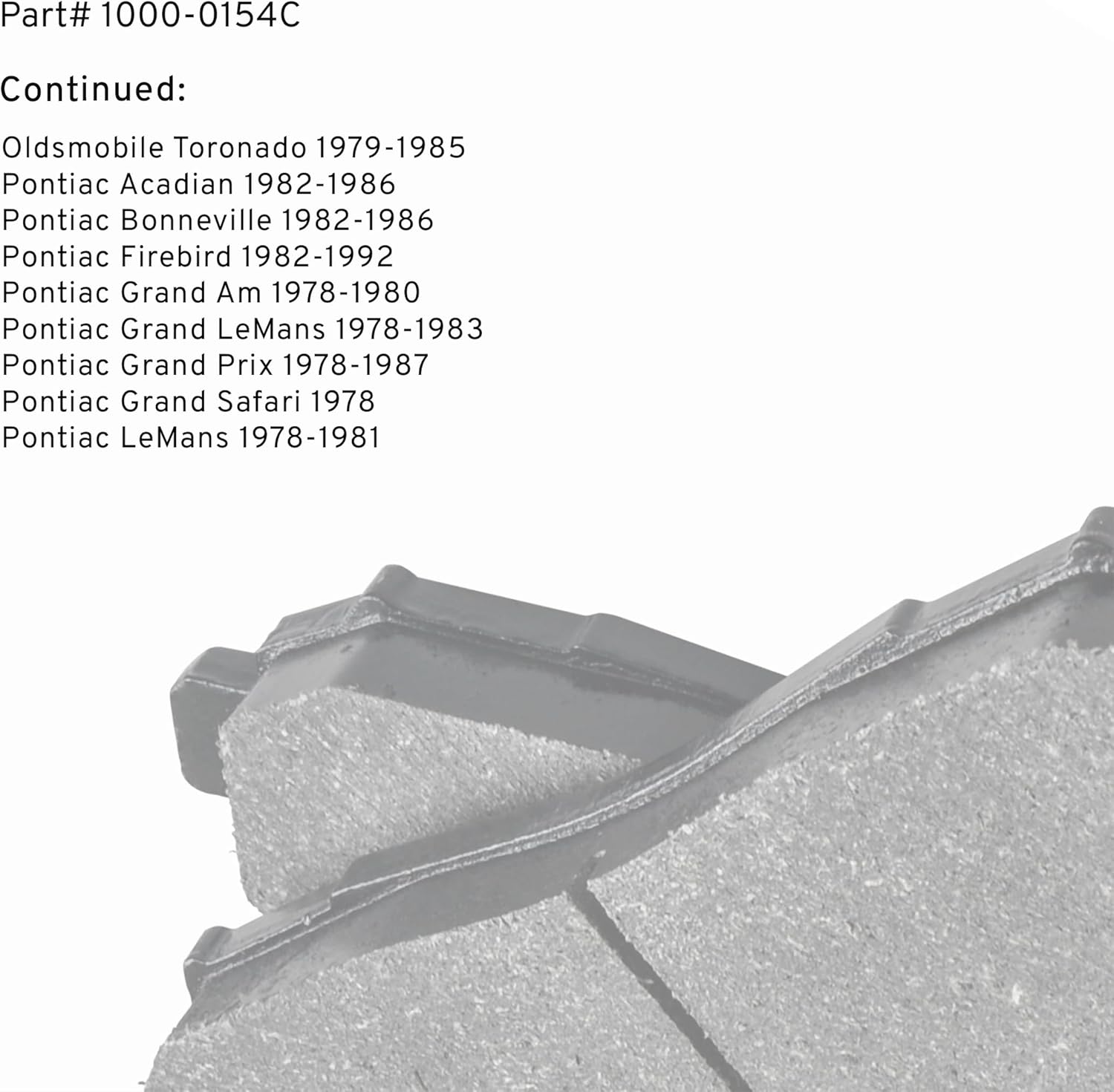 QUALITY-BUILT Front Ceramic Brake Pads, QB 1000-0154C, Compatible with 1978-2002 Avanti/Buick/Cadillac/Chevrolet/GMC/Isuzu/Oldsmobile/Pontiac (Acadian,Blazer,Bonneville,Bravada,Caballero,Camaro)