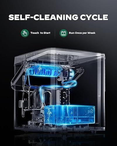 Miniatura 6 de Silonn Máquina de hielo para encimera con cesta de hielo expandible, 9 cubos en 6 minutos, cesta de hielo de 2.5 L, máquina de hielo autolimpiante