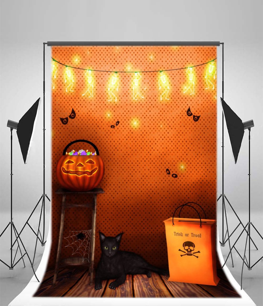 Amazon | Qinunipoto 背景布 ハロウィン happy halloween パンプキン