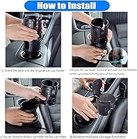 Vista 5 de Expansor multifuncional de portavasos 2 en 1 para automóvil, extensor de soporte de doble taza con base ajustable, se adapta a Yeti, Hydro Flask