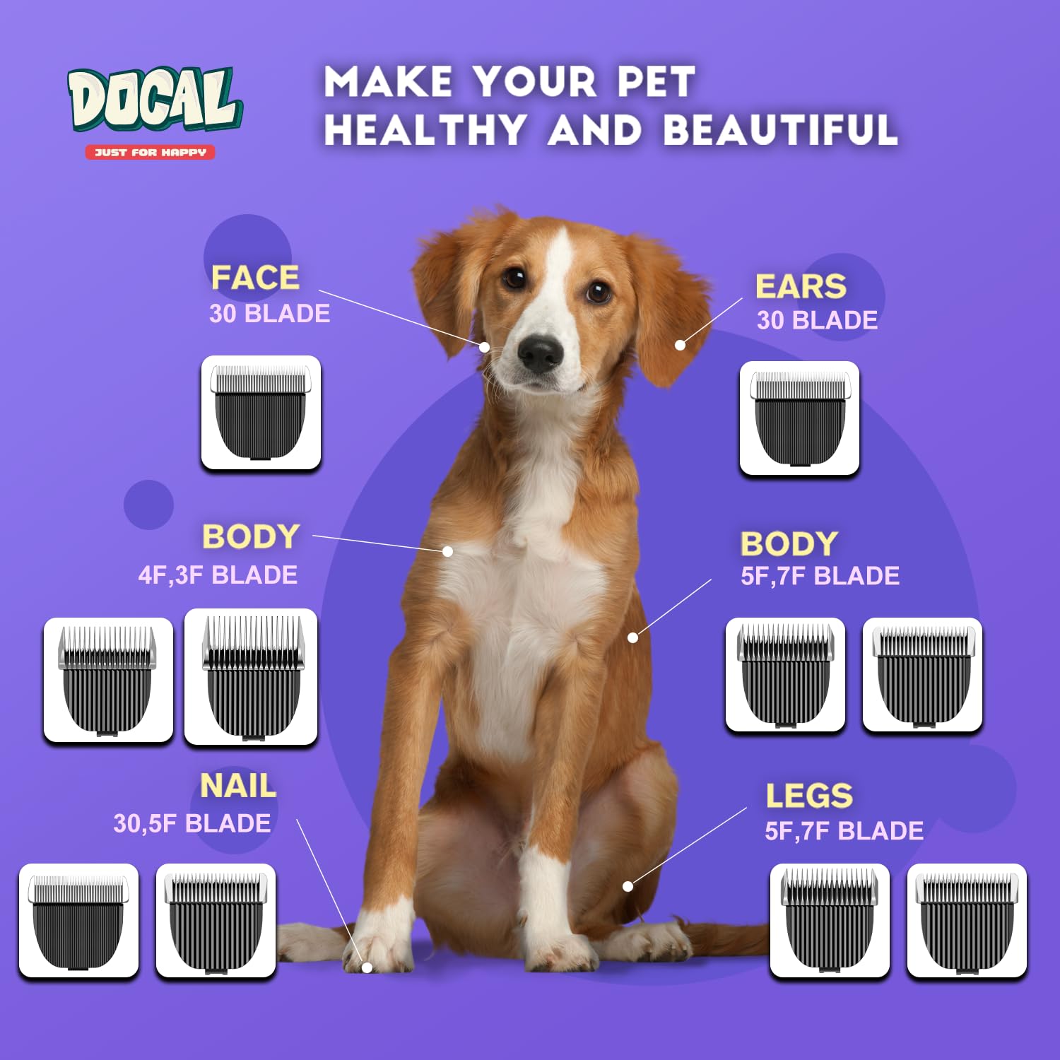 5F Pet Grooming Clipper Replacement Blade Compatible for Most Dog Hair Clipper & one-isall Dog Grooming Clippers, Made of Ceramic Blade & Stainless Steel Blade Size 5F Cut Length 6mm (2 Packs)