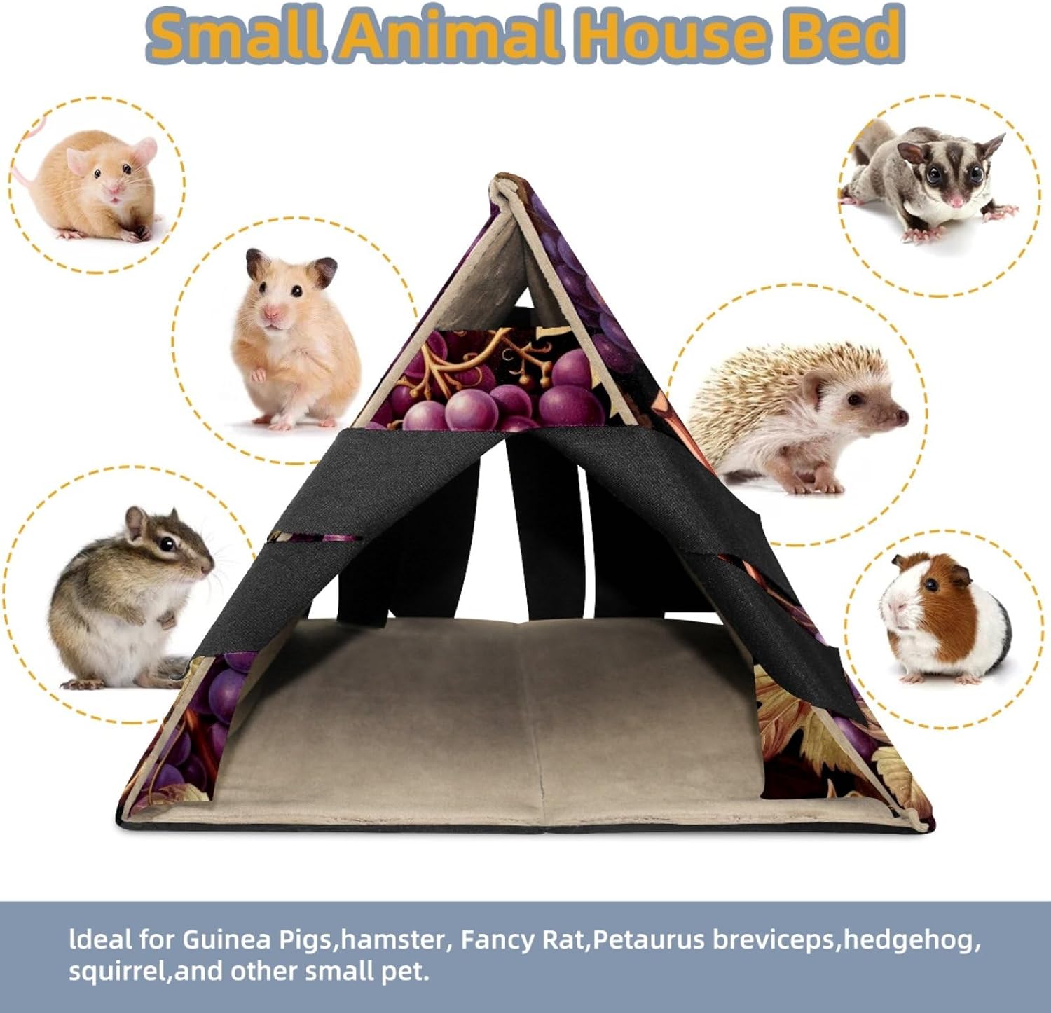 MAgiLL Guinea Pig Bed, Comfortable Hamster House, Hiding Place for Small Pets, Foldable Bed nest, Suitable for Short Rabbits, Rabbits, Ferrets, mice, Hedgehogs, and Creative Chinchilla Mouse nest