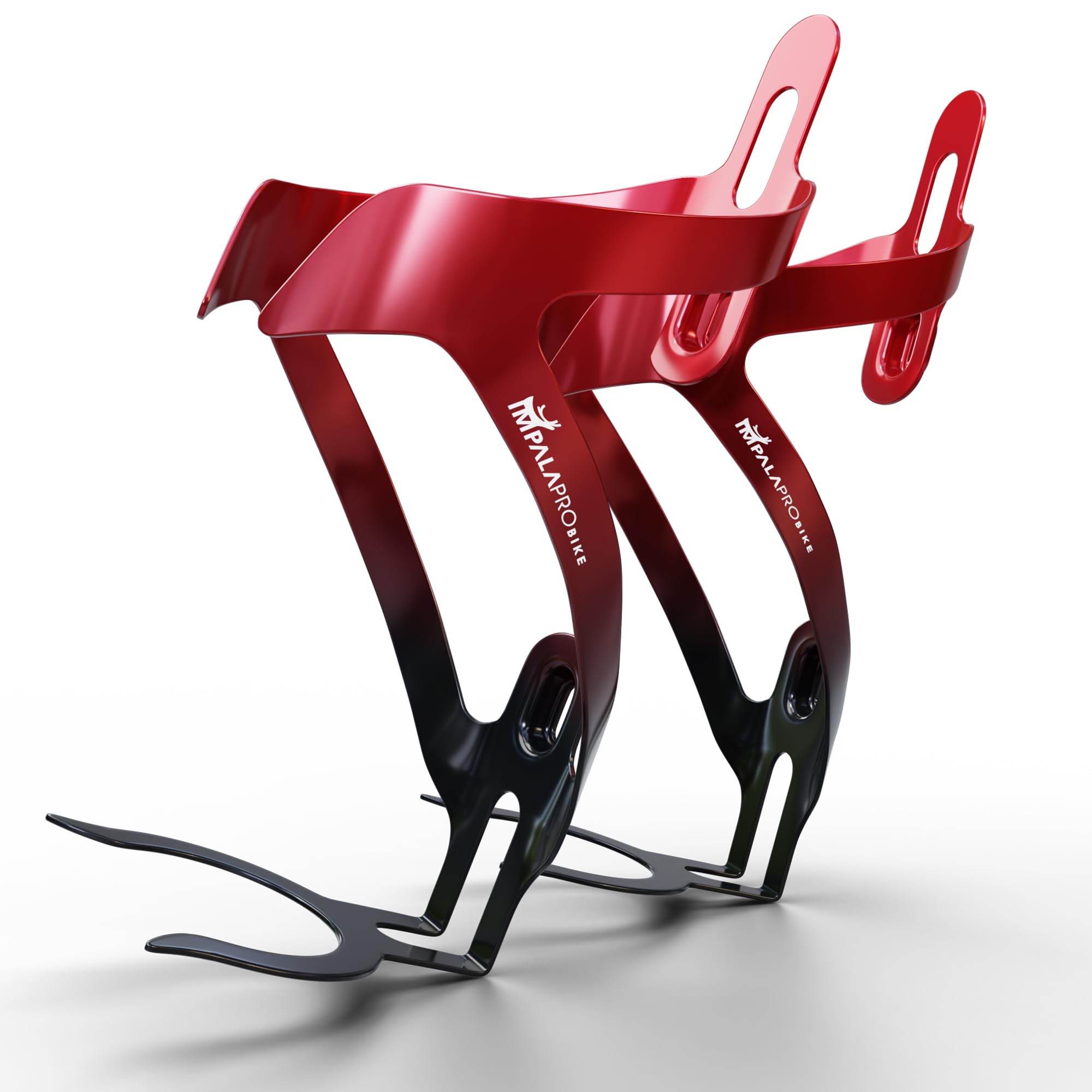 IMPALAPRO Aluminum Bike Water Bottle Cage for MTB & Road – Ultralight 26 g Front-Access Design – Secure Bicycle Bottle Holder Compatible with Standard & Disposable Water Bottles (red 2pc) — image 1