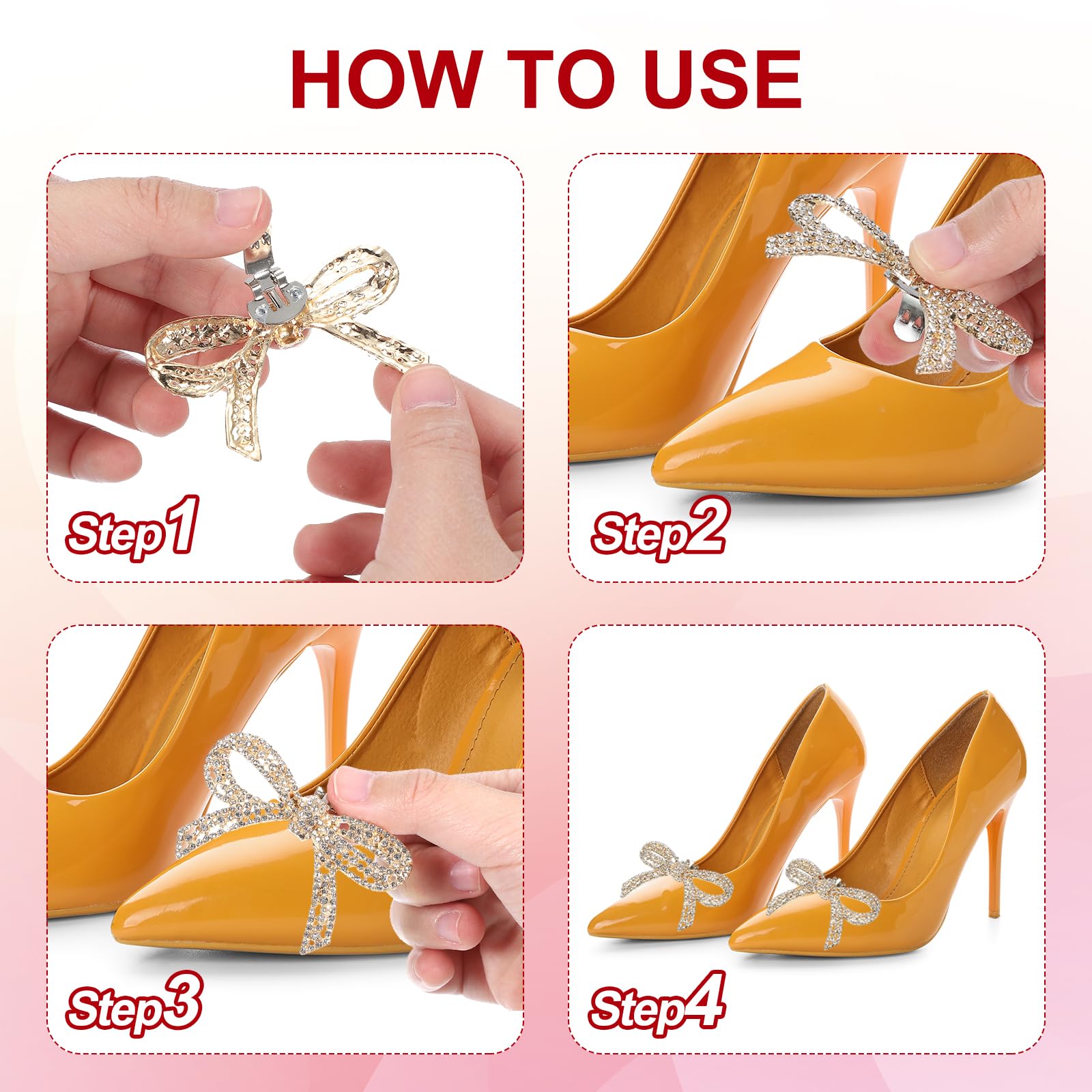 Boucle De Chaussures En Strass Pinces à Chaussures Décoratives EnScintillantes, Faciles à