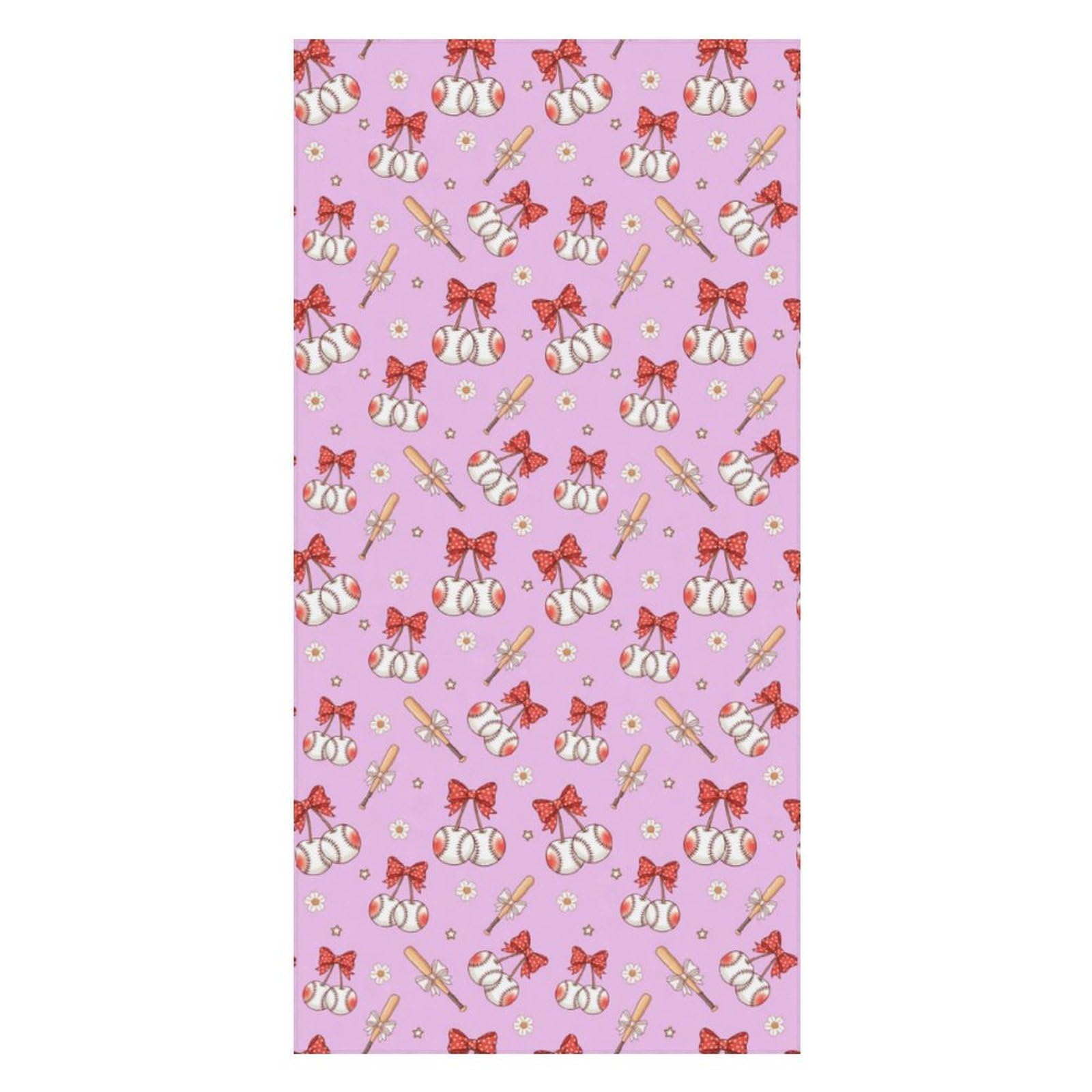 Anceky Beach Towel Soft Baseball Cherry Bath Towels Quick Dry Bath Towel for Beach Pool Yoga Swim Shower 31 X 63 in