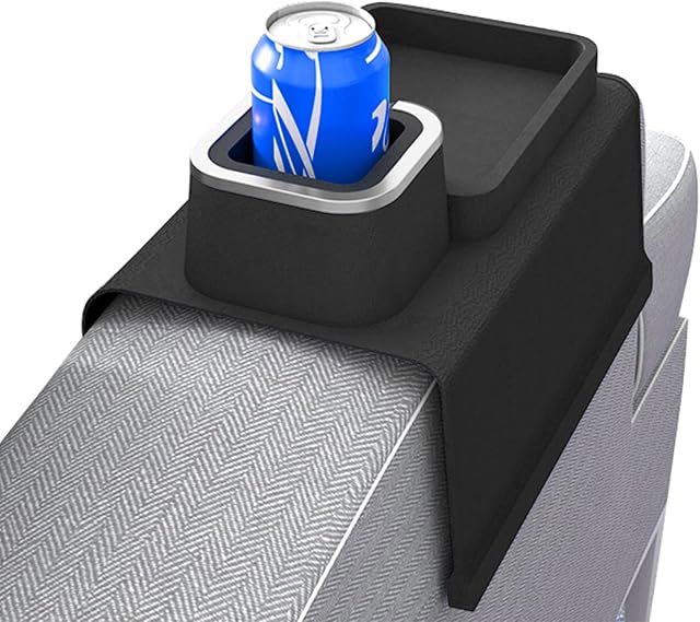 FYTY Couch Coaster Cup Holder, Couch Cup Tray, Silicone Anti-Spill and Anti-Slip Armrest Cup Holder Suit - Snacks Remote Control and Cellphone Organizer Holder,Black