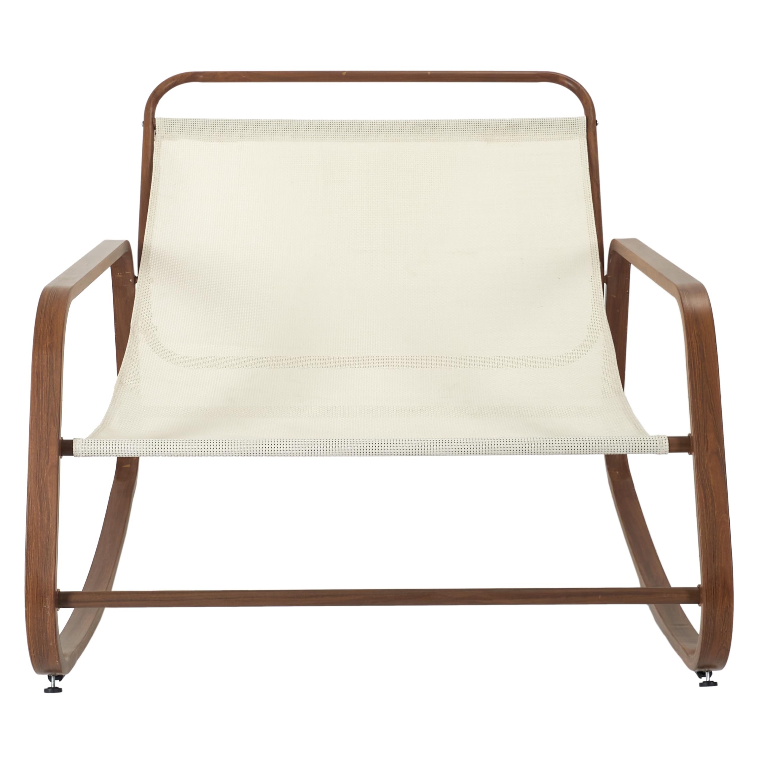 HOME DECO FACTORY - HDO7309 Fauteuil à Bascule Miami Blanc Effet Bois, Mobilier d'Extérieur, Dimensions 92x69x130 cm, Hauteur d'Assise 46 cm, Teinte Beige Marron | Bois, fauteuil à bascule Miami, effet bois blanc, mobilier d'extérieur, jardin ou terrasse,
