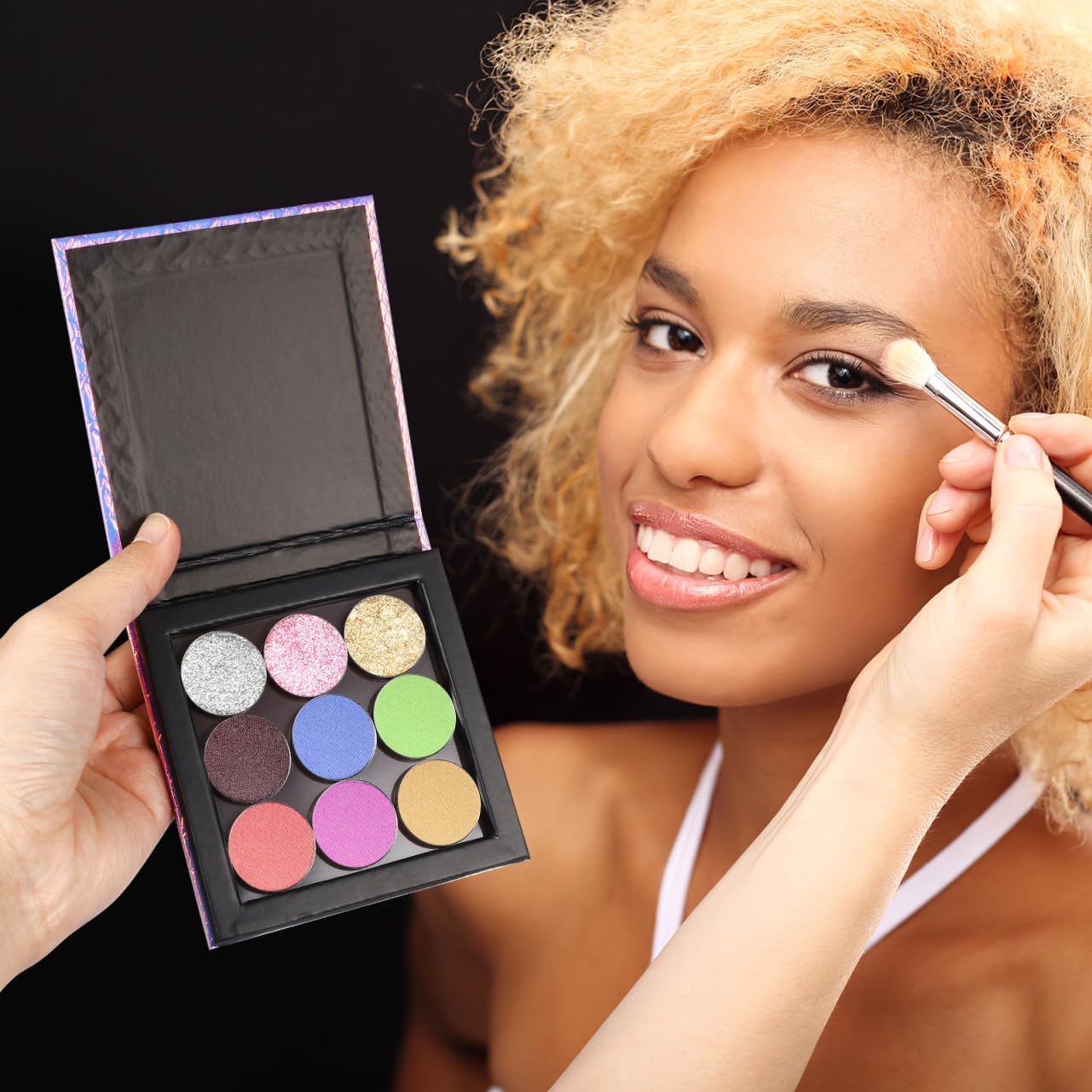 Beavorty 3 Set vassoio per il trucco vuoto ombretto tavolozza trucco magnetica kit palette vuoto per il trucco tavolozze di trucco bordo dei cosmetici condizionatore cosmetico padella