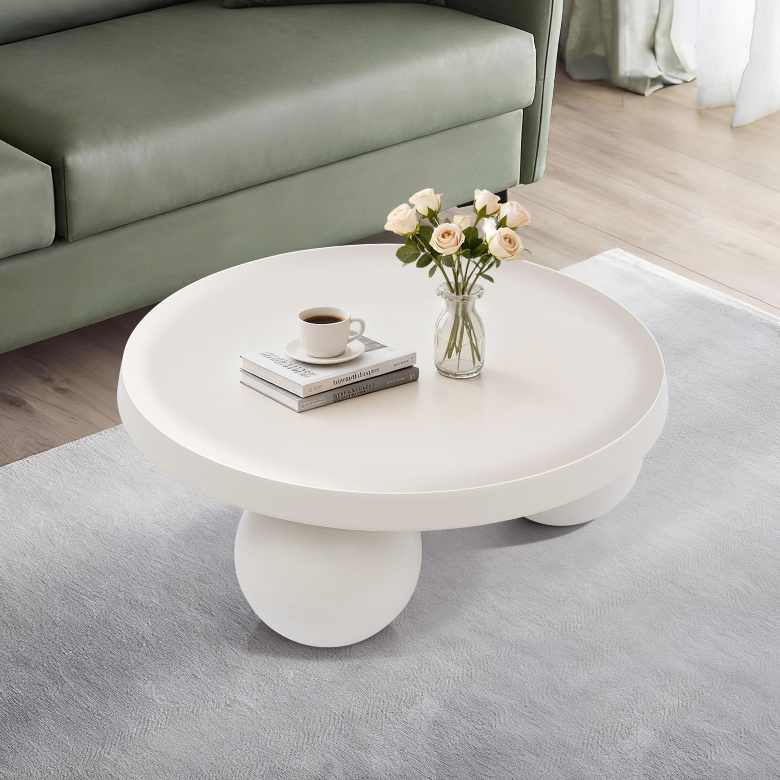 Mesa de centro en forma de nube, mesa de café, mesa baja irregular, mesa de suelo, mesa auxiliar moderna, muebles decorativos, mesa de sofá blanco crema para sala de estar, oficina