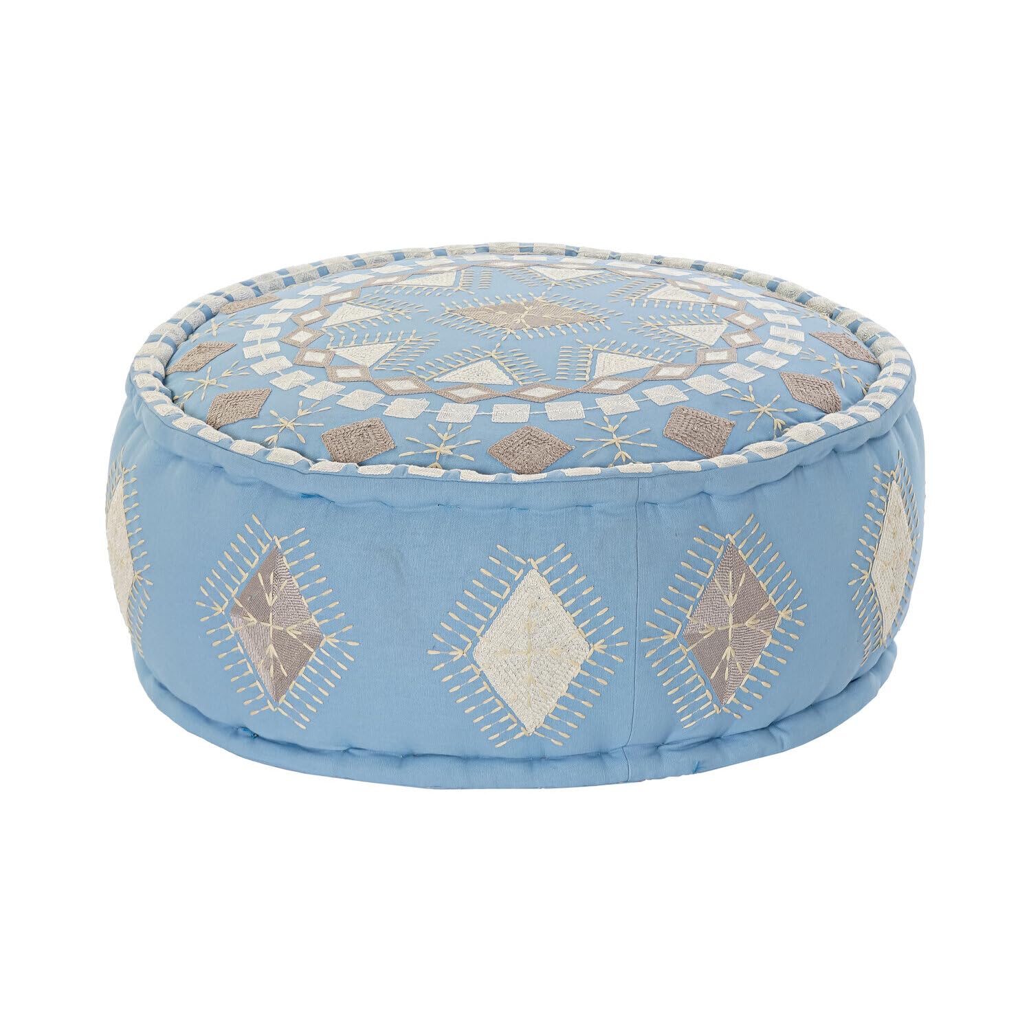Coussin de sol coton 60x60x25cm pouf lourd 7500g haut de gamme aspect vieilli texturé