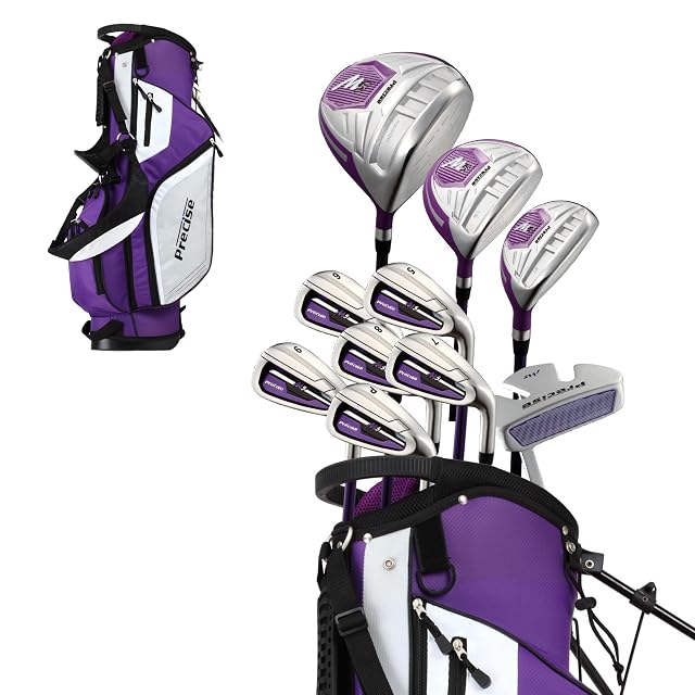 Precise M5 Womens Golf Clubs Set Complete Right-Handed Set with Titanium Driver S S Fairway Hybrid 5-PW Irons