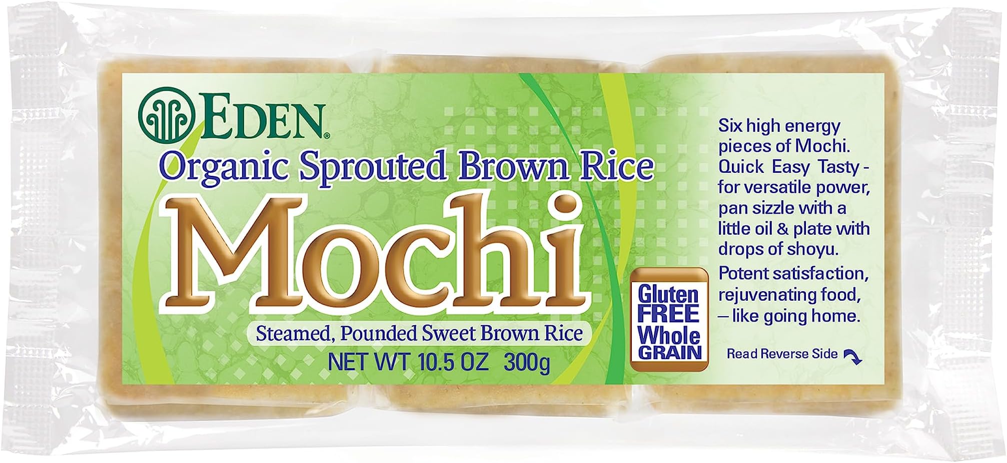 Eden Organic Sprouted Brown Rice Mochi, 100% Sprouted Whole Grain, Traditionally Made in Japan, 10.5 oz